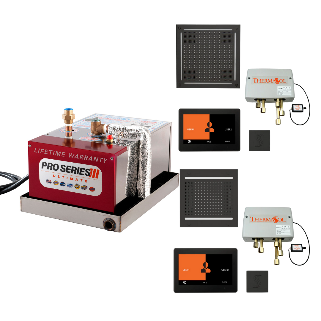 ThermaSol Steam Shower Complete All-In-One Pro Package Generator and Total Wellness Package ThermaSol