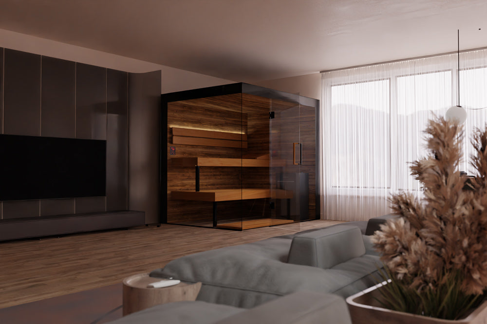 ThermaSol Lumaria - Glass, 2-6 Person, Indoor Sauna ThermaSol