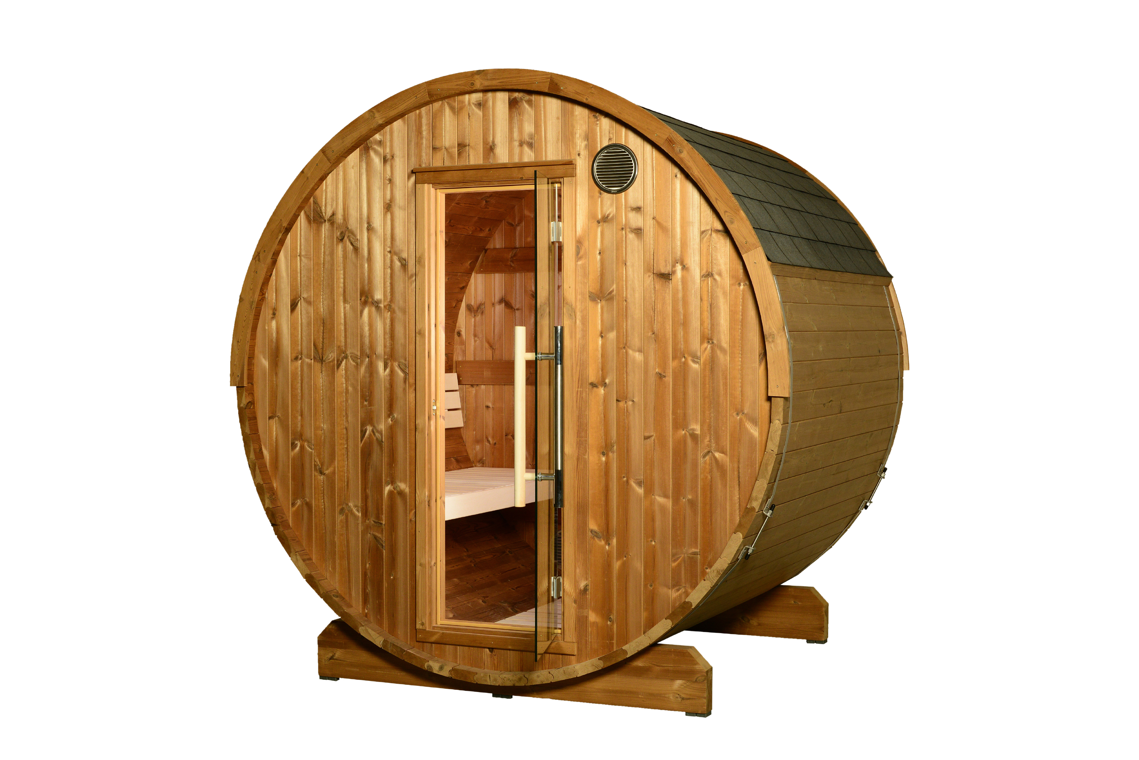 ThermaSol Kuuma V2 - Nordic Pine, 4-6 Person, Outdoor Barrel Sauna ThermaSol