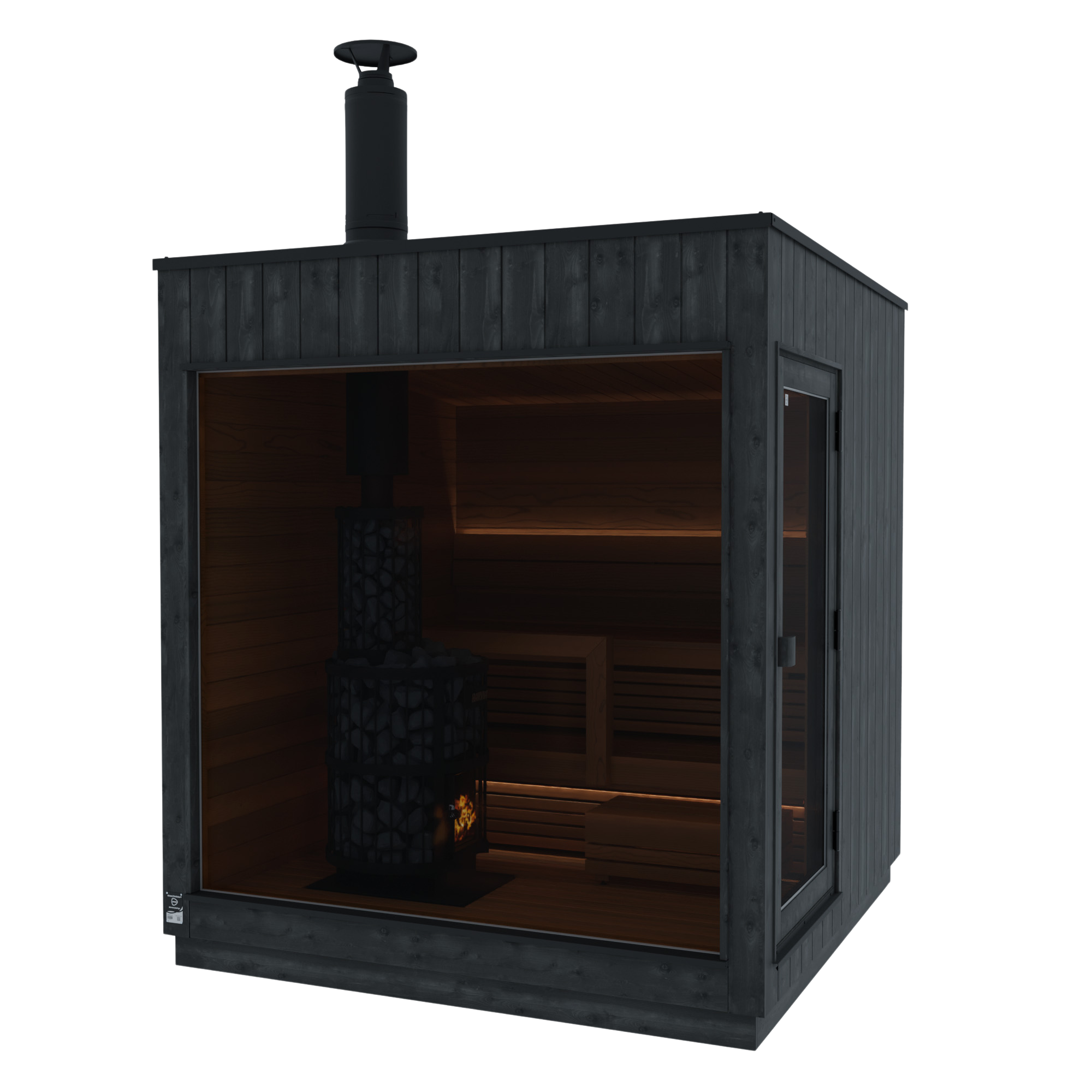 ThermaSol Nordic Misty - Dark Nordic Spruce, 2-6 Person, Outdoor Sauna ThermaSol