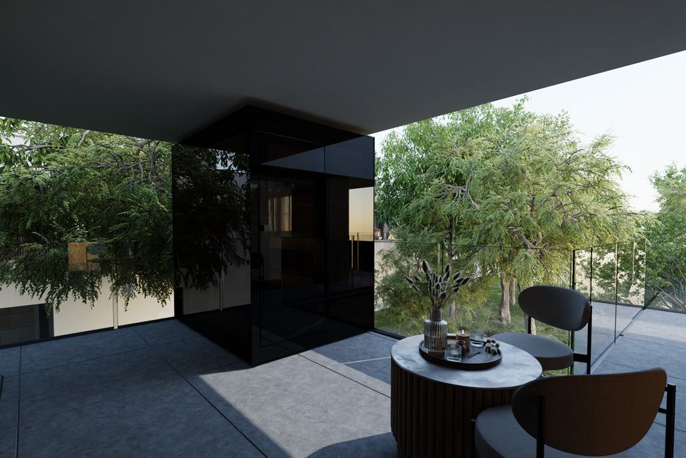 ThermaSol Vera - Glass, 2-3 Person, Outdoor Sauna ThermaSol