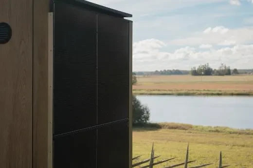 ThermaSol Solaris - Tile Oak, 2-5 Person, Solar-Powered Outdoor Sauna ThermaSol