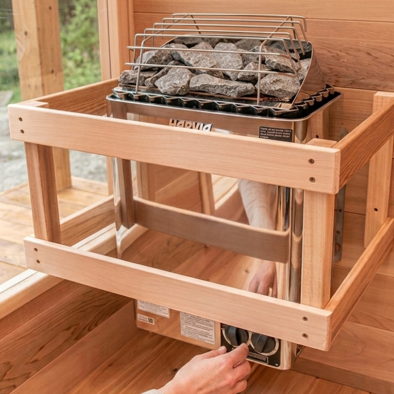 Harvia Kip Sauna Heater Built-In Controls Stainless Steel With Rocks Harvia