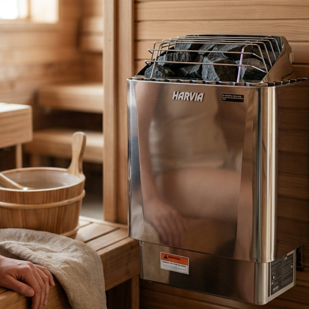 Harvia KIP45W Kip Series 4.5kW Stainless Steel Sauna Heater at 208V 3PH JH45W2083 Harvia