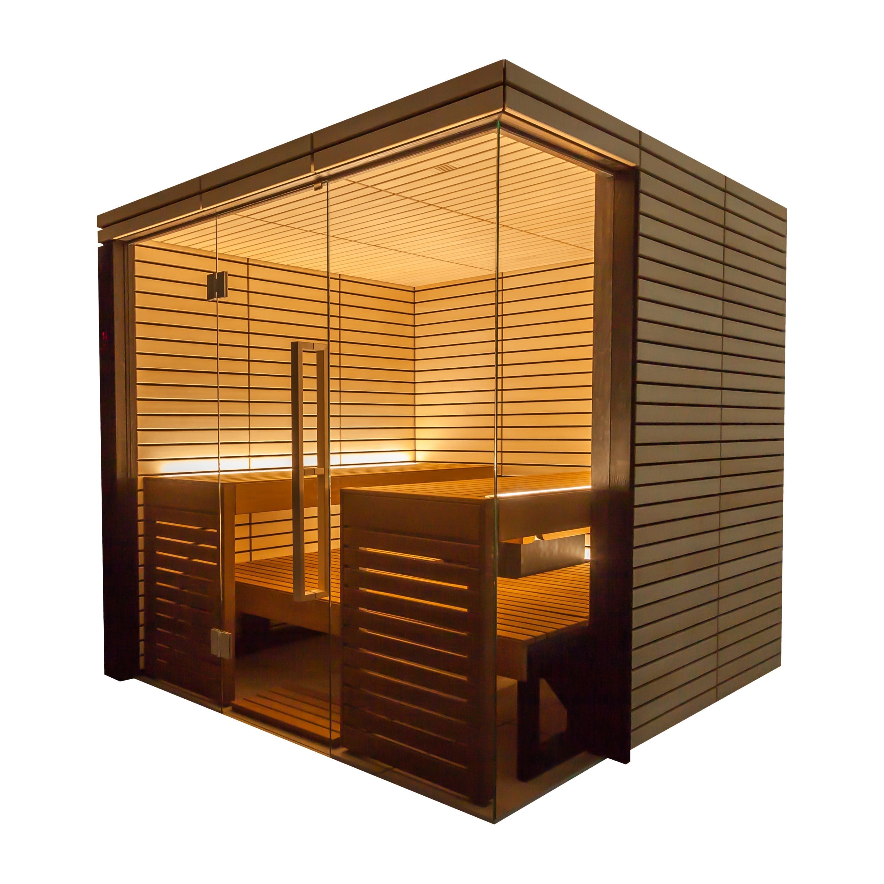 ThermaSol Lindea View - Thermo-Lime Wood, 2-6 Person, Indoor Sauna ThermaSol