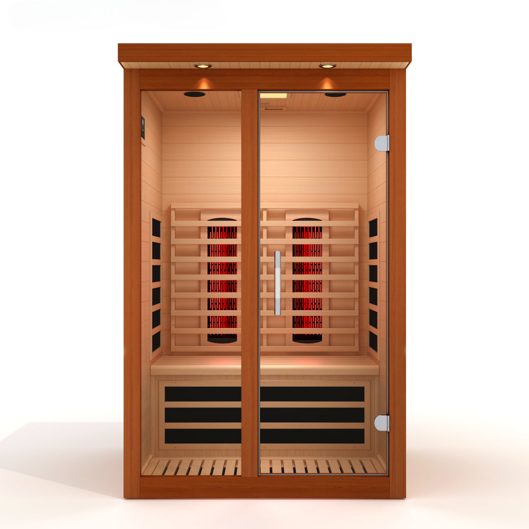 Dynamic Llumeneres 2-Person Full Spectrum Zero EMF FAR IR Sauna for Home Golden Designs Inc (NA)