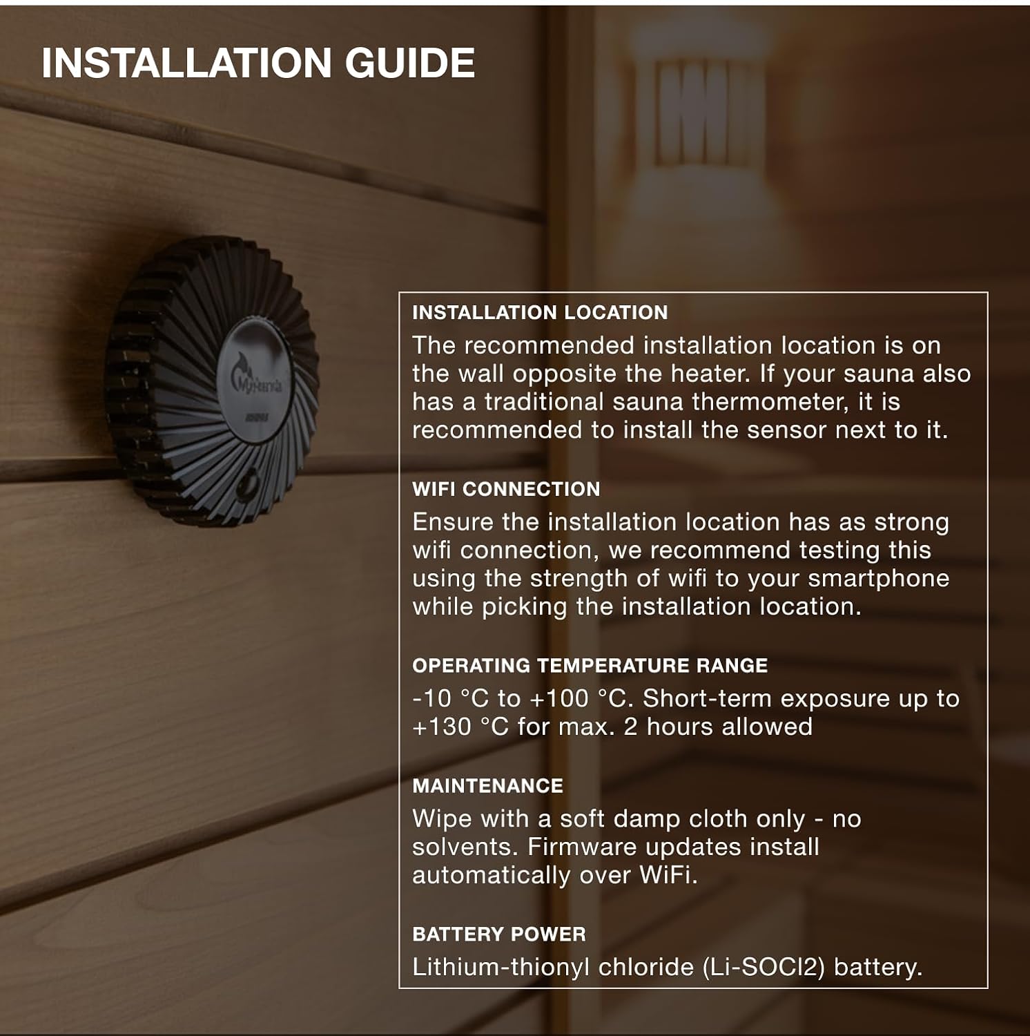 Harvia Smart Sensor for Sauna Heaters, Compatible with Electric & Wood Stoves Harvia