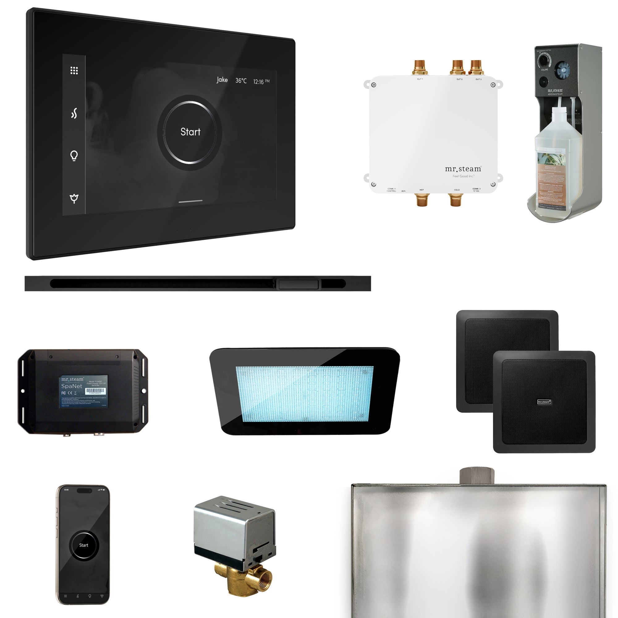 Mr. Steam Bliss Steam Shower Control Package with iSteamX Control and Linear Steamhead Mr. Steam