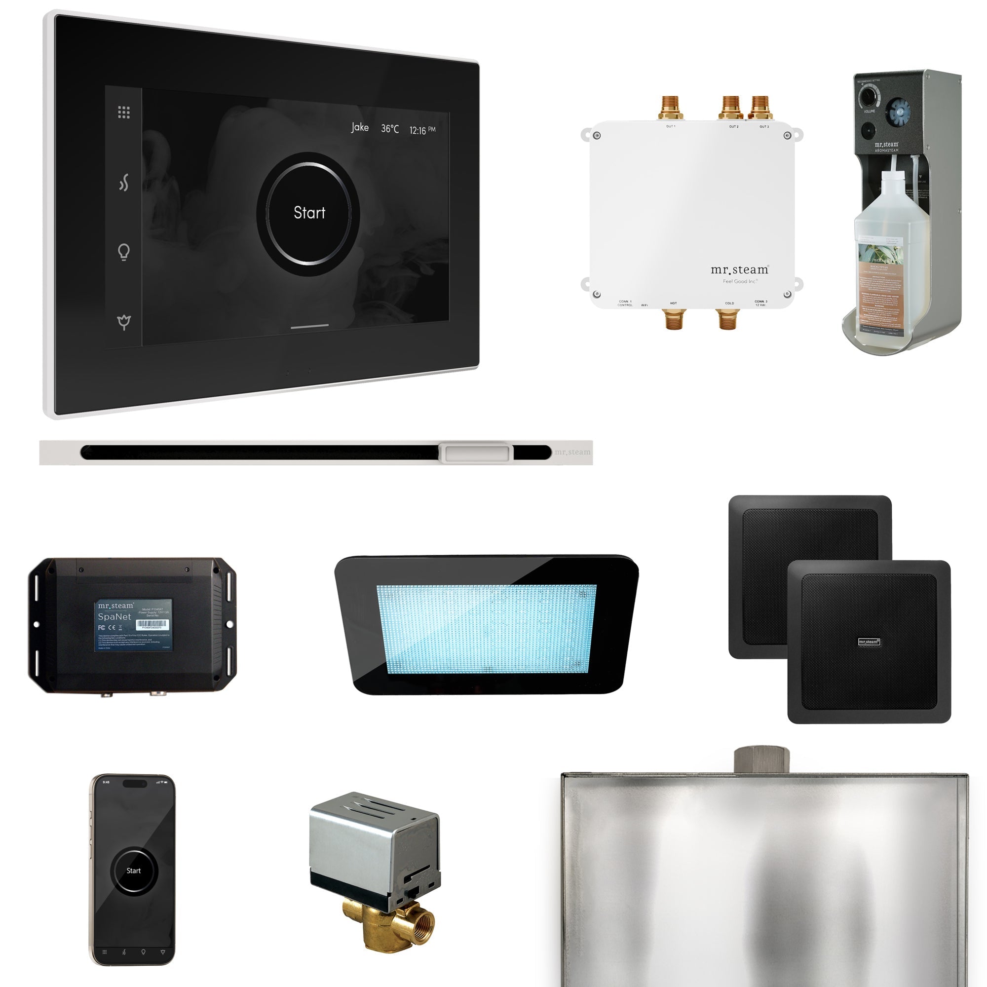Mr. Steam Bliss Steam Shower Control Package with iSteamX Control and Linear Steamhead Mr. Steam