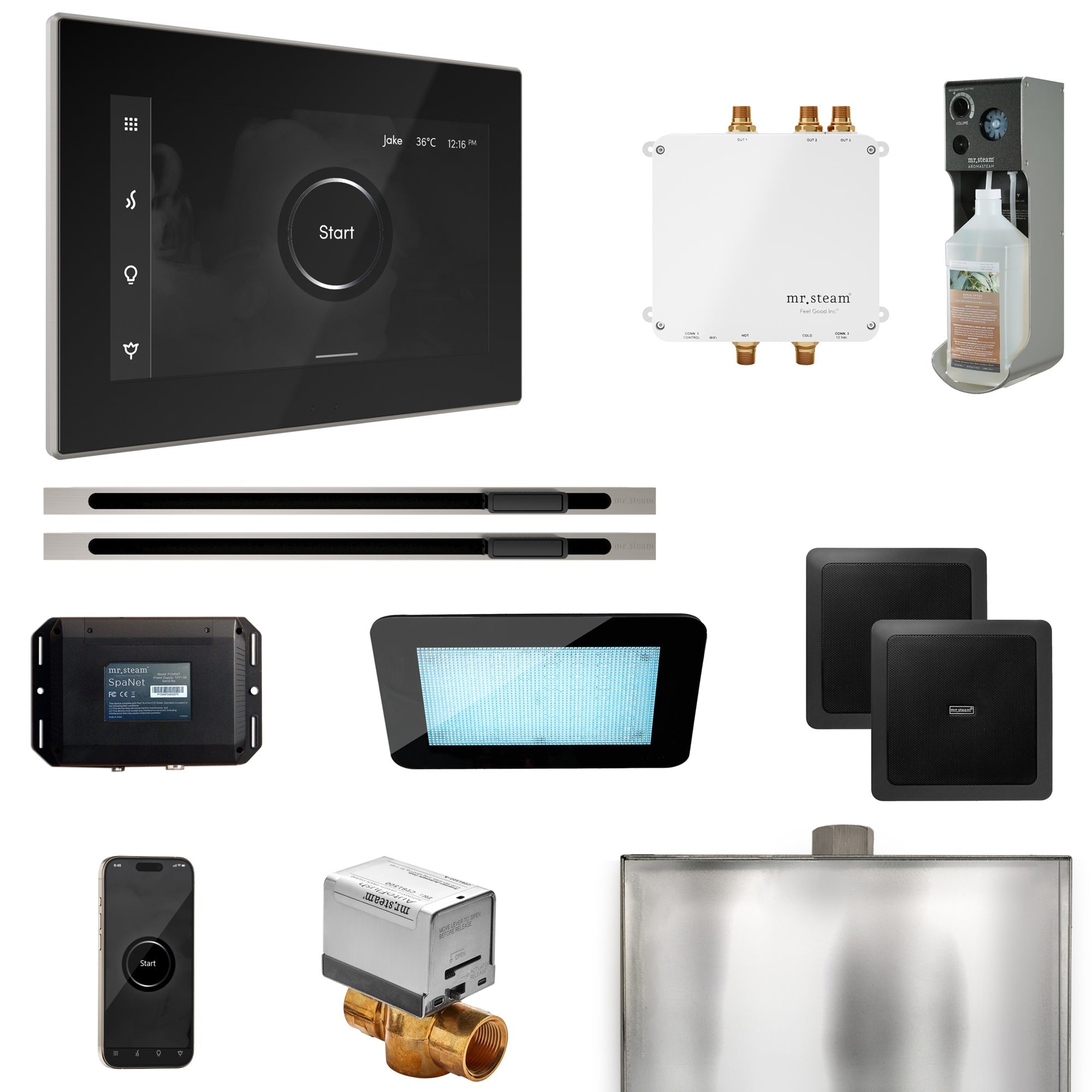 Mr. Steam Bliss Max Steam Shower Control Package with iSteamX Control and Linear Steamhead Mr. Steam