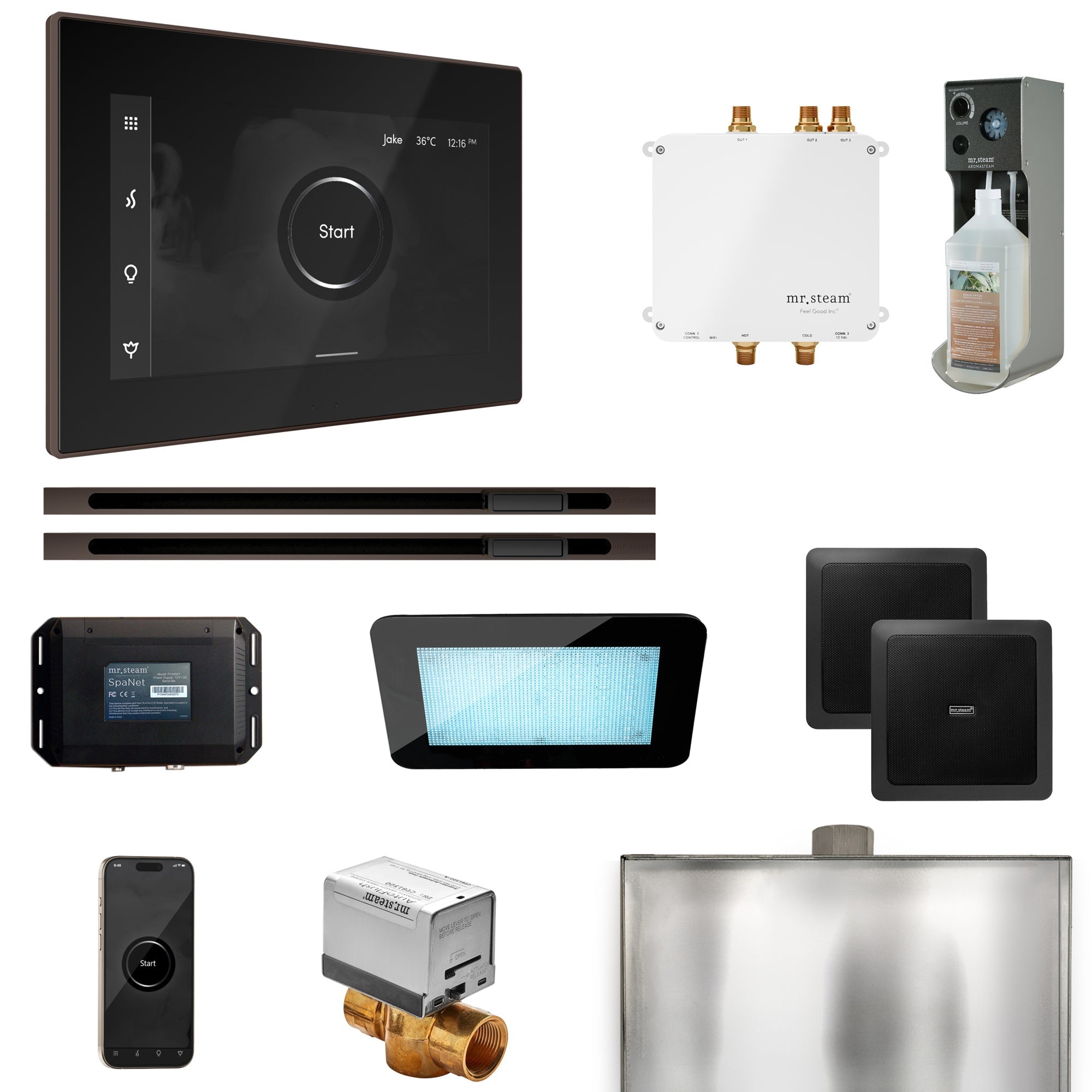 Mr. Steam Bliss Max Steam Shower Control Package with iSteamX Control and Linear Steamhead Mr. Steam