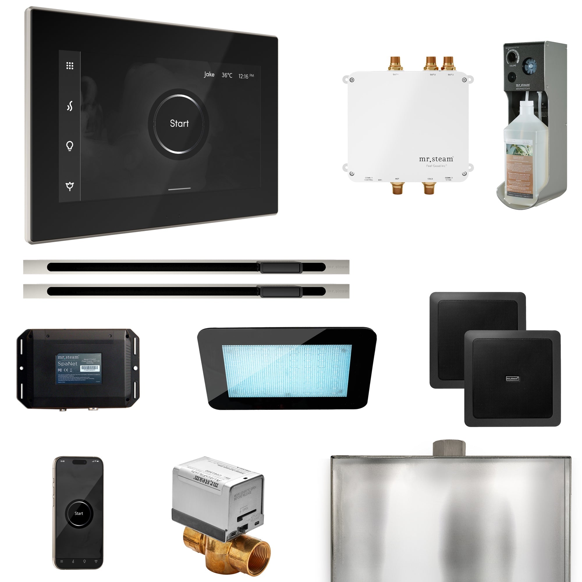 Mr. Steam Bliss Max Steam Shower Control Package with iSteamX Control and Linear Steamhead Mr. Steam