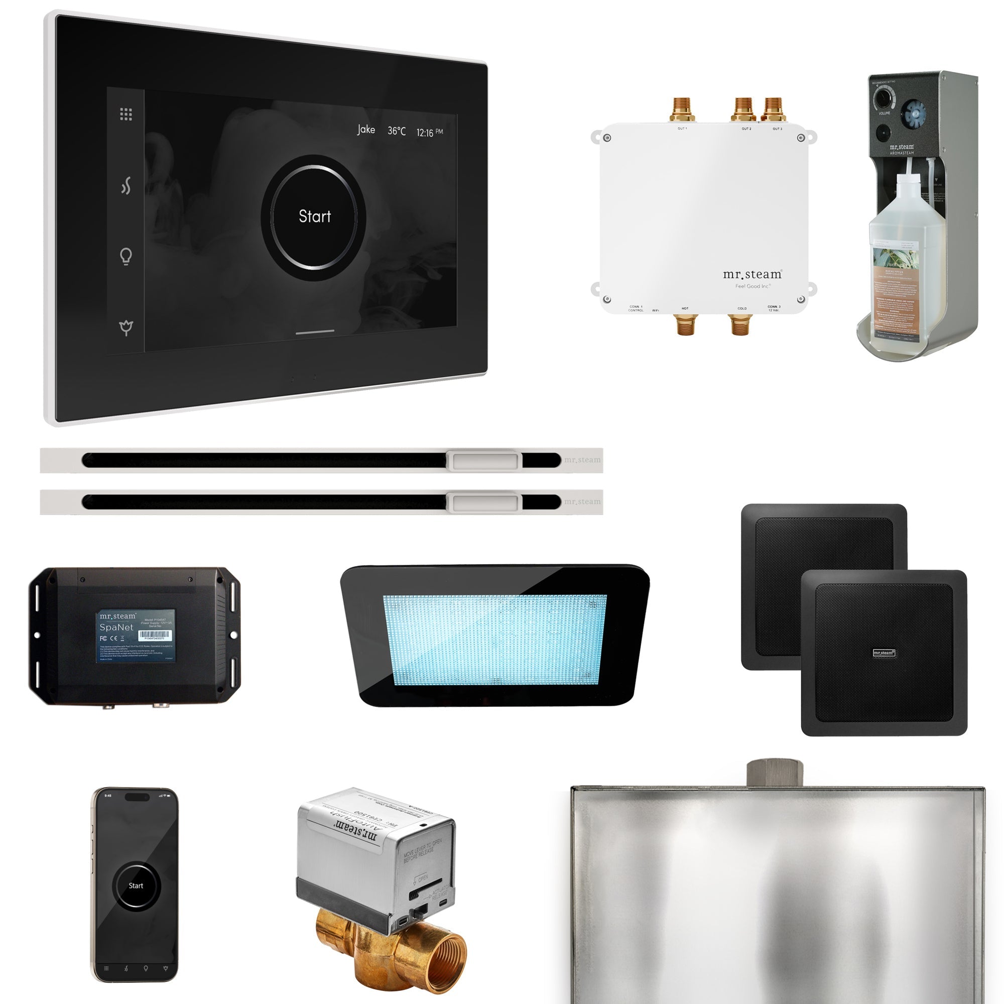Mr. Steam Bliss Max Steam Shower Control Package with iSteamX Control and Linear Steamhead Mr. Steam