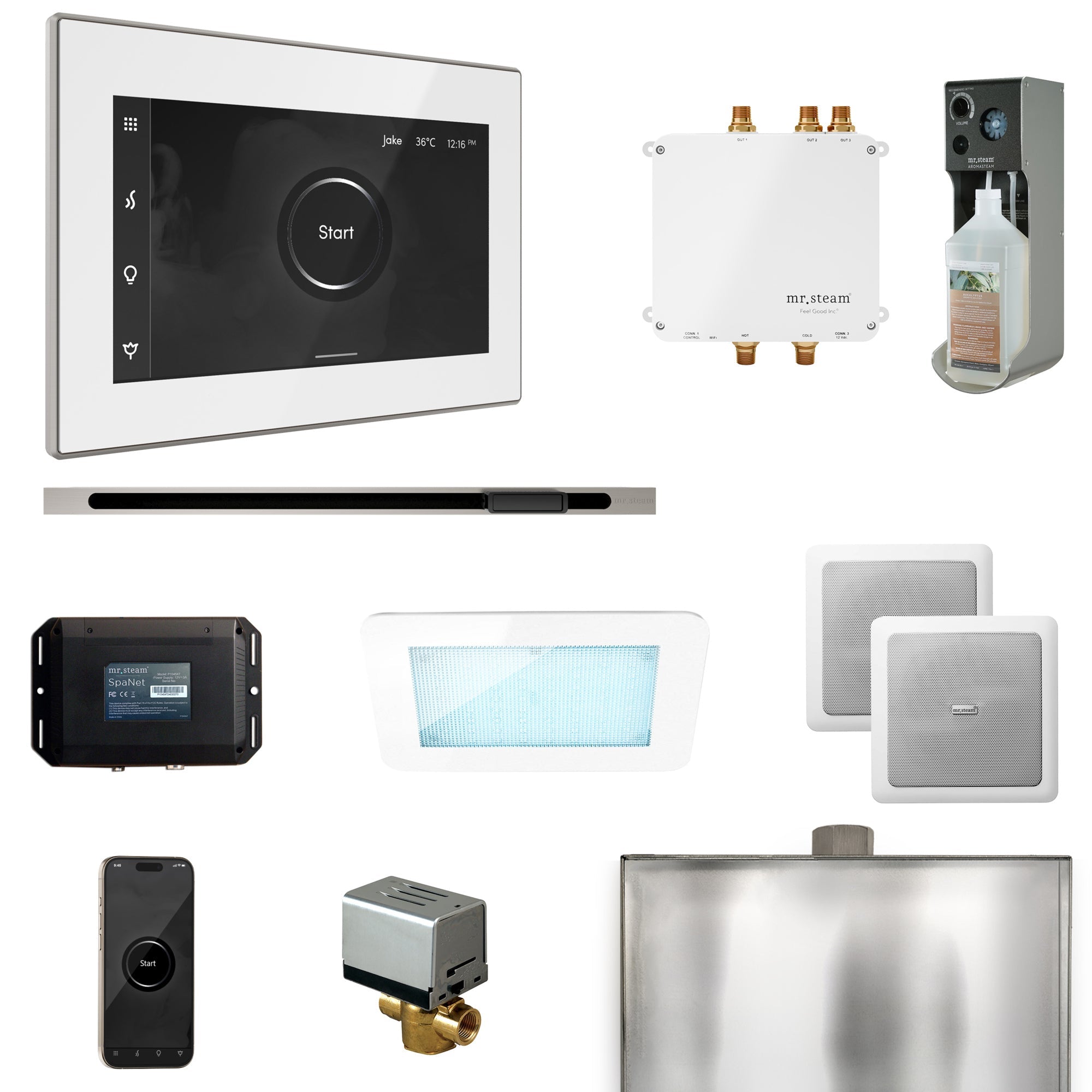 Mr. Steam Bliss Steam Shower Control Package with iSteamX Control and Linear Steamhead Mr. Steam