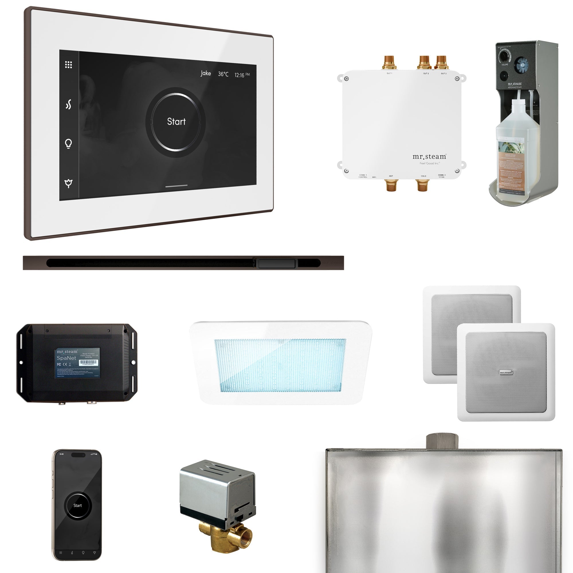 Mr. Steam Bliss Steam Shower Control Package with iSteamX Control and Linear Steamhead Mr. Steam