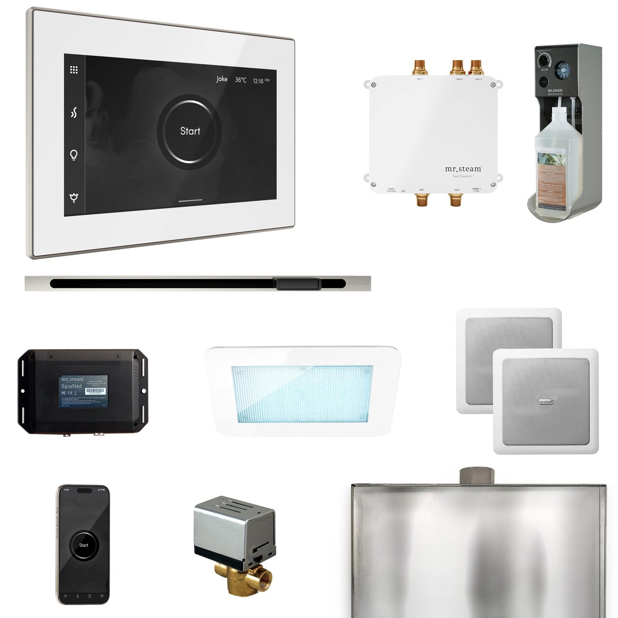 Mr. Steam Bliss Steam Shower Control Package with iSteamX Control and Linear Steamhead Mr. Steam