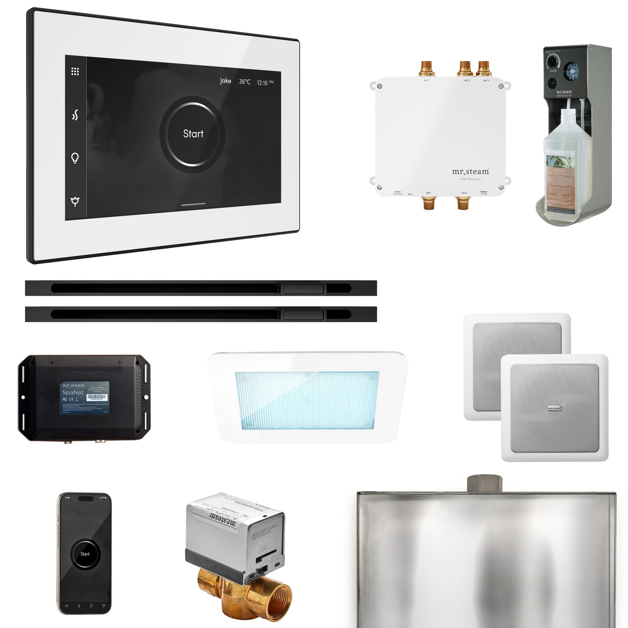 Mr. Steam Bliss Max Steam Shower Control Package with iSteamX Control and Linear Steamhead Mr. Steam