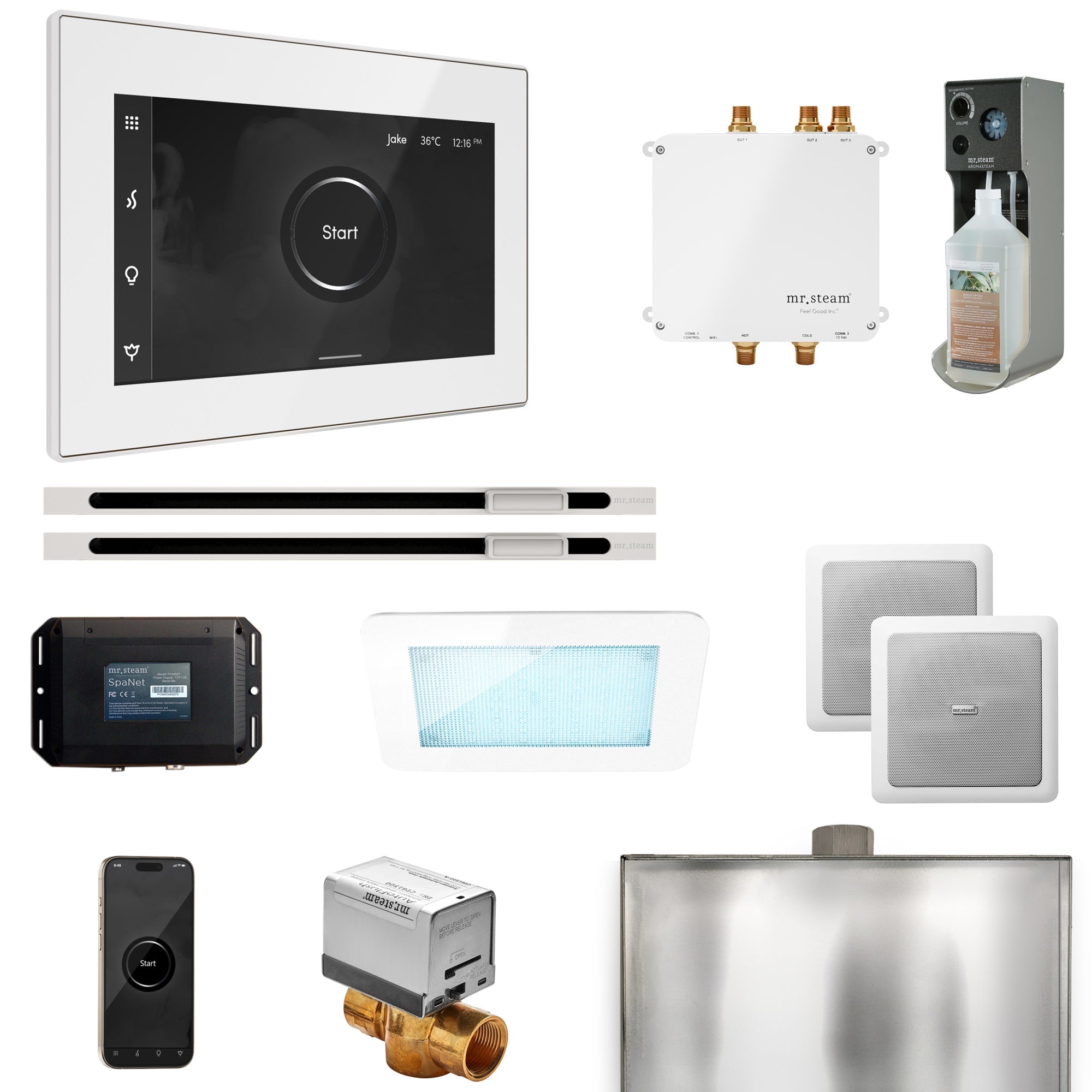 Mr. Steam Bliss Max Steam Shower Control Package with iSteamX Control and Linear Steamhead Mr. Steam