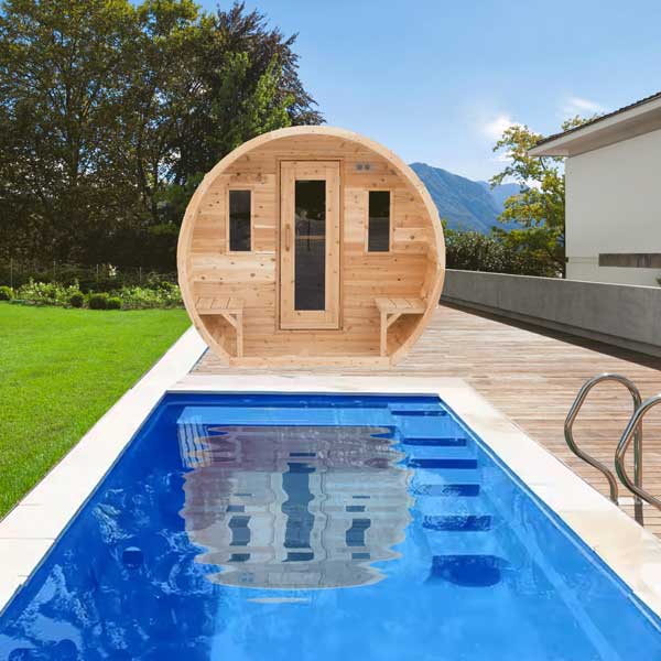 Dundalk CT Elation Outdoor Barrel Sauna Canadian White Cedar Dundalk