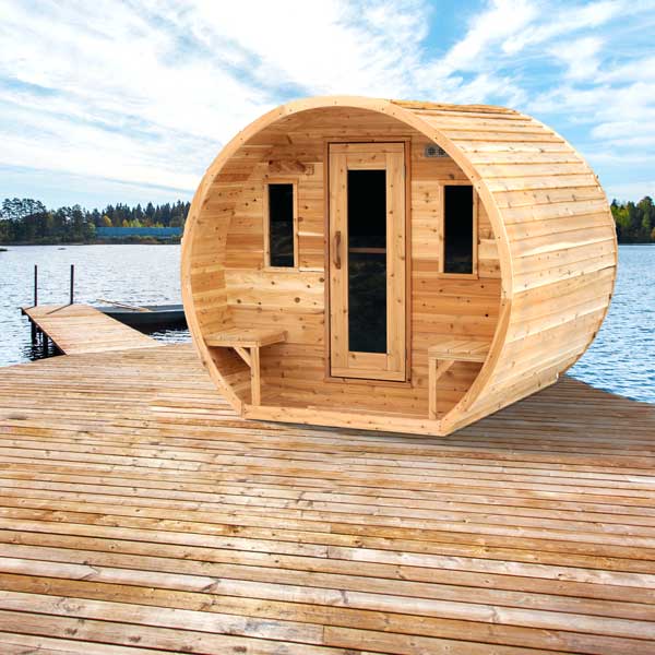 Dundalk CT Elation Outdoor Barrel Sauna Canadian White Cedar Dundalk