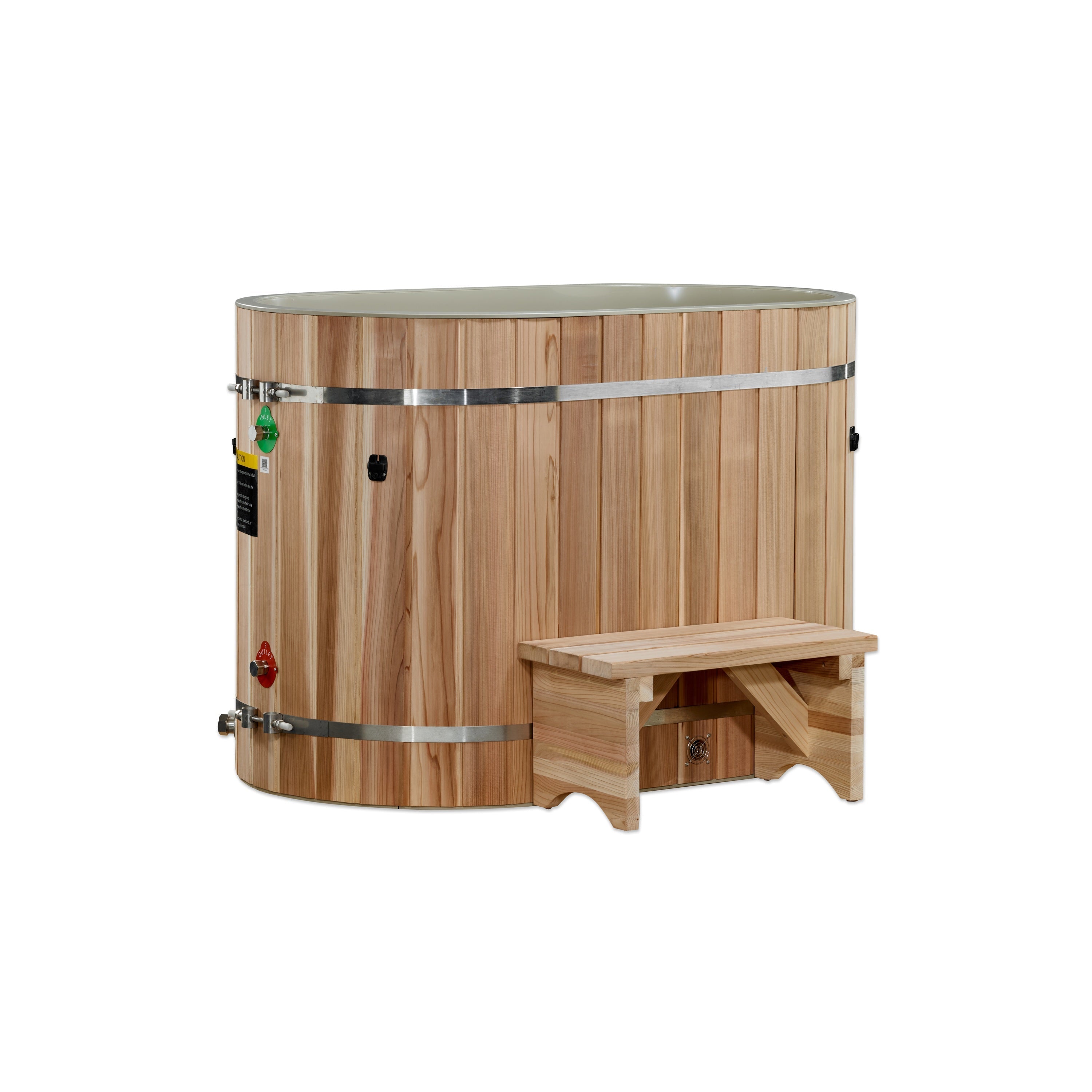 Durable Pacific Cedar Oval Cold Plunge Tub, Easy Access, Ultimate Recovery Golden Designs Inc