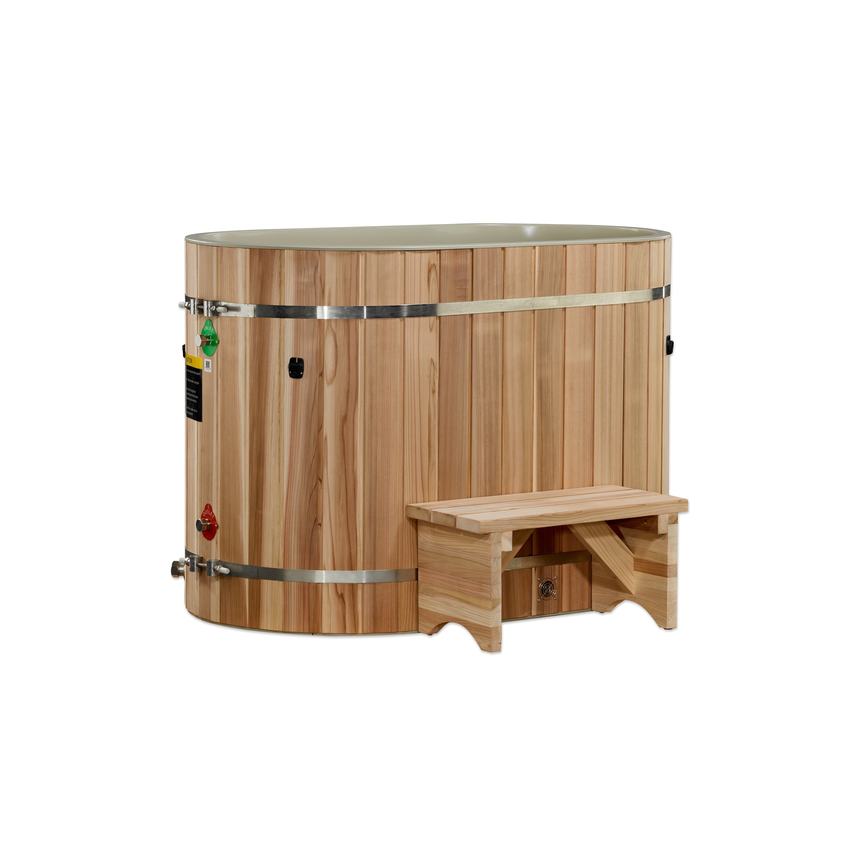 Durable Pacific Cedar Oval Cold Plunge Tub, Easy Access, Ultimate Recovery Golden Designs Inc