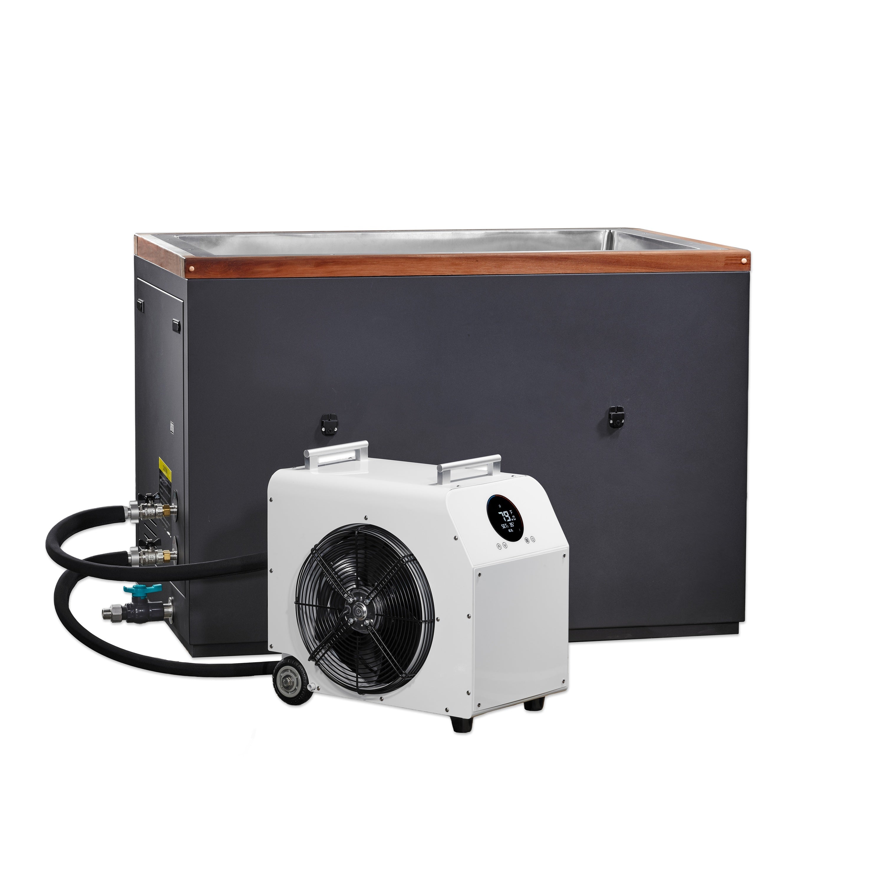 Dynamic Cold Therapy CUBOID Luxurious 304 Stainless Steel Cedar Cold Plunge Tub Golden Designs Inc (NA)