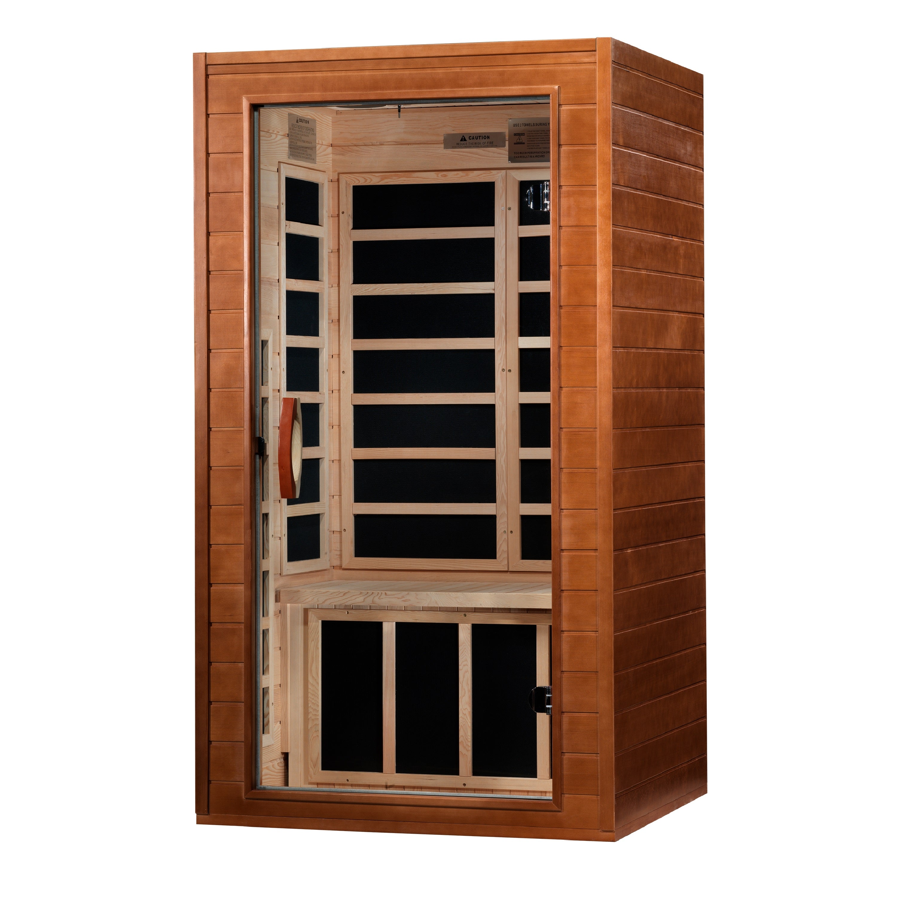 Dynamic Avila 1-2 Person Low EMF FAR Infrared Sauna with Chromotherapy, Bluetooth Golden Designs Inc