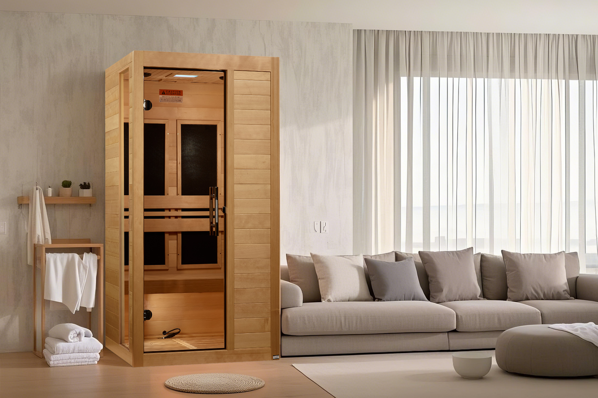Dynamic Veneto 1-2 Person Ultra Low EMF FAR Infrared Sauna with Chromotherapy Golden Designs Inc (NA)