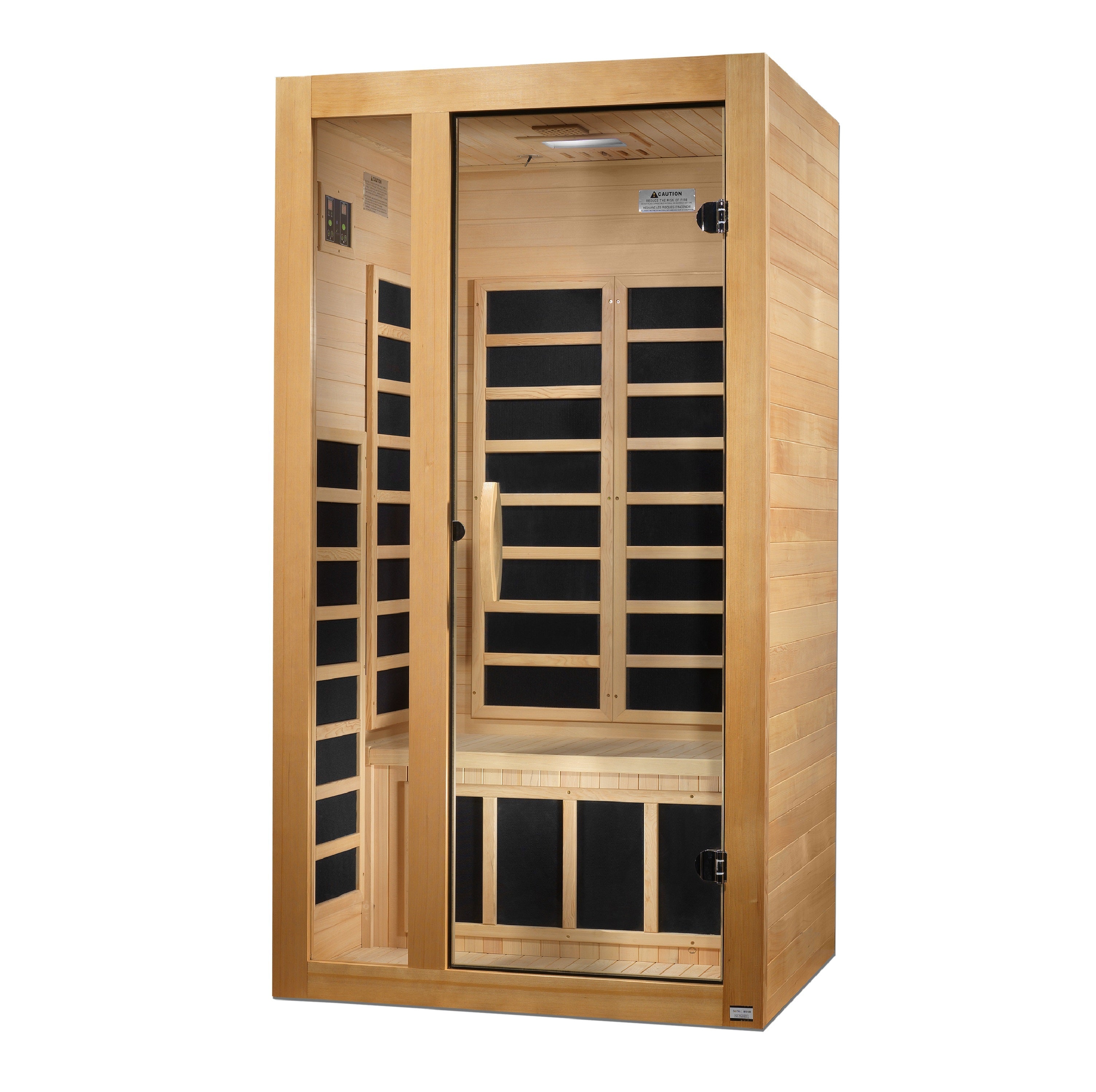 Dynamic Gracia 1-2 Person Low EMF FAR Infrared Hemlock Wood Sauna Golden Designs Inc