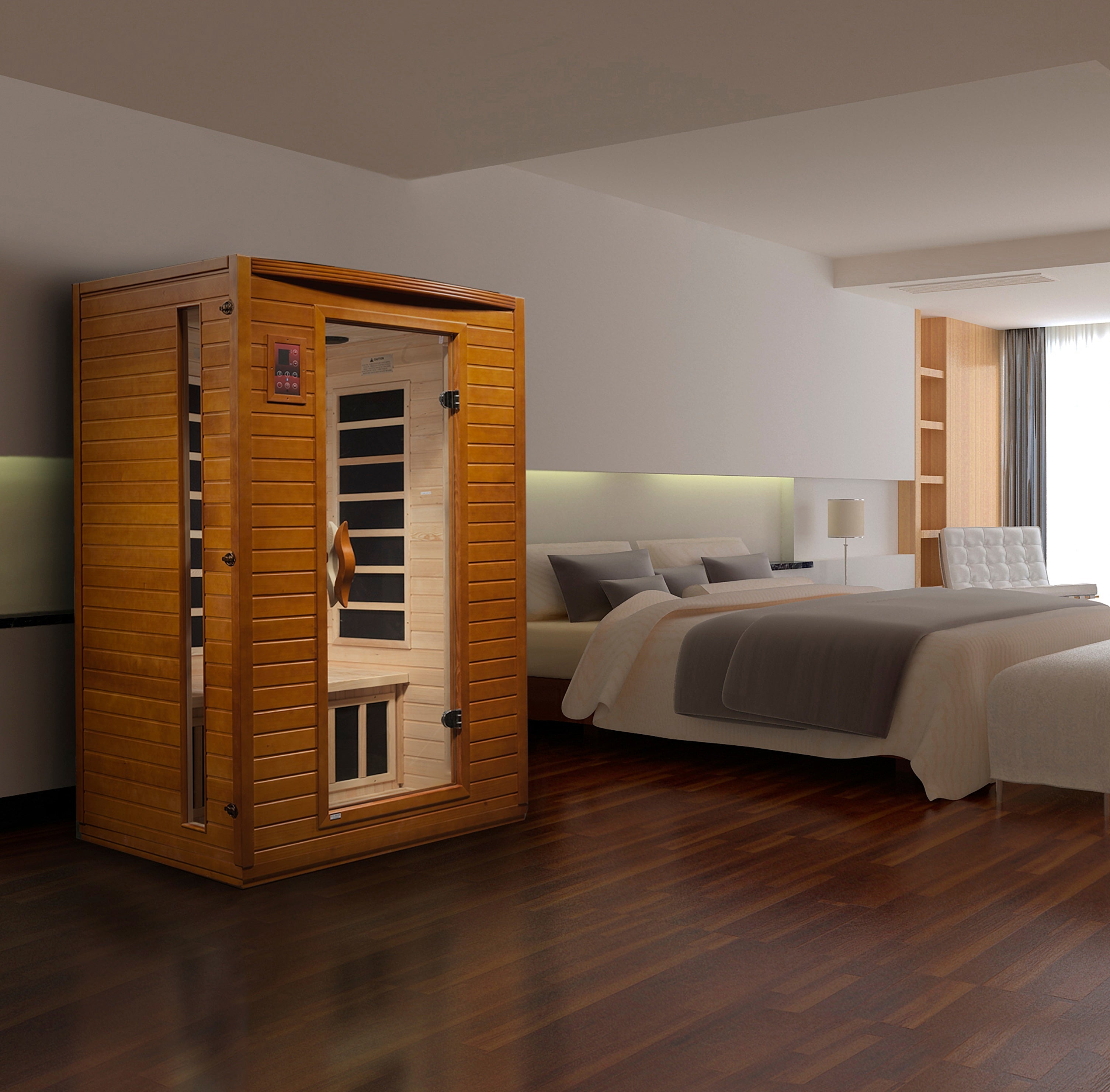 Dynamic Versailles 2-Person Ultra Low EMF Far Infrared Sauna with Chromotherapy Golden Designs Inc (NA)