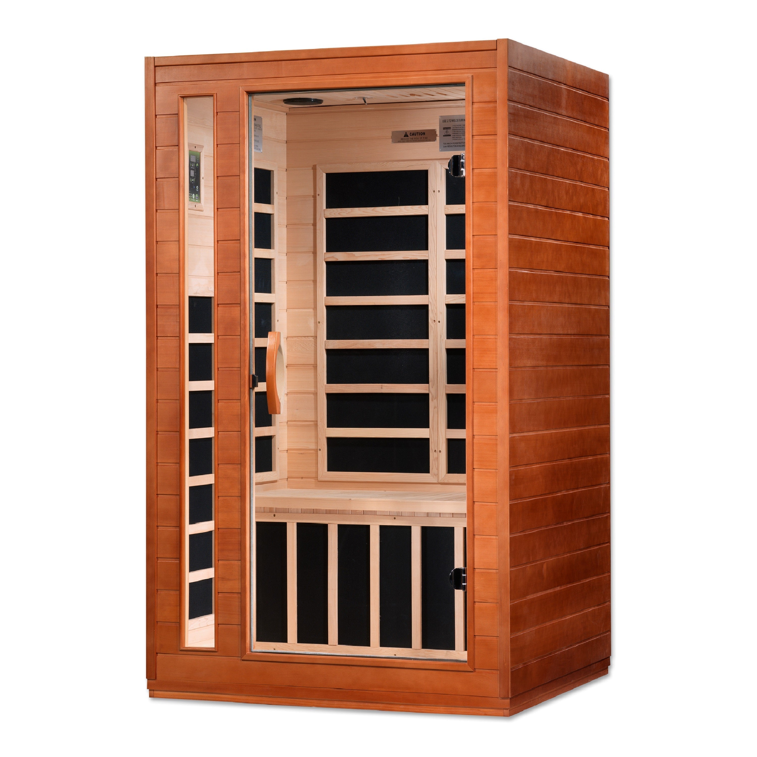 Dynamic Cordoba 2-Person Low EMF FAR Infrared Sauna Chromotherapy Red Light Golden Designs Inc