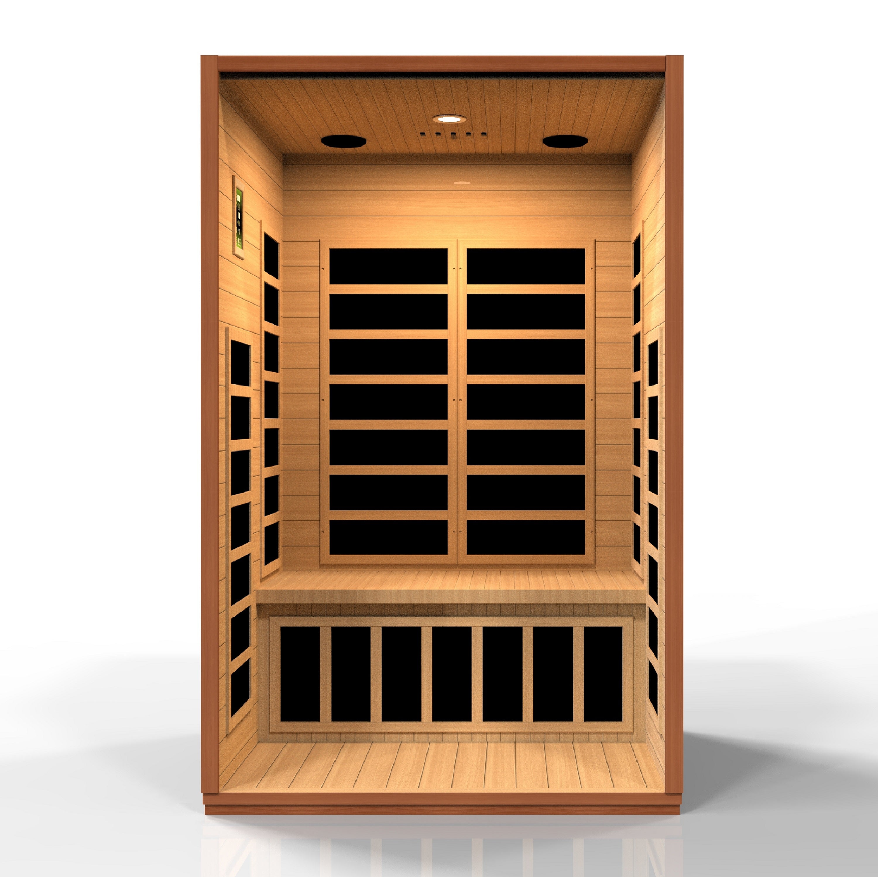 Dynamic Cordoba 2-Person Hemlock Ultra Low EMF FAR Infrared Sauna Chromotherapy Golden Designs Inc