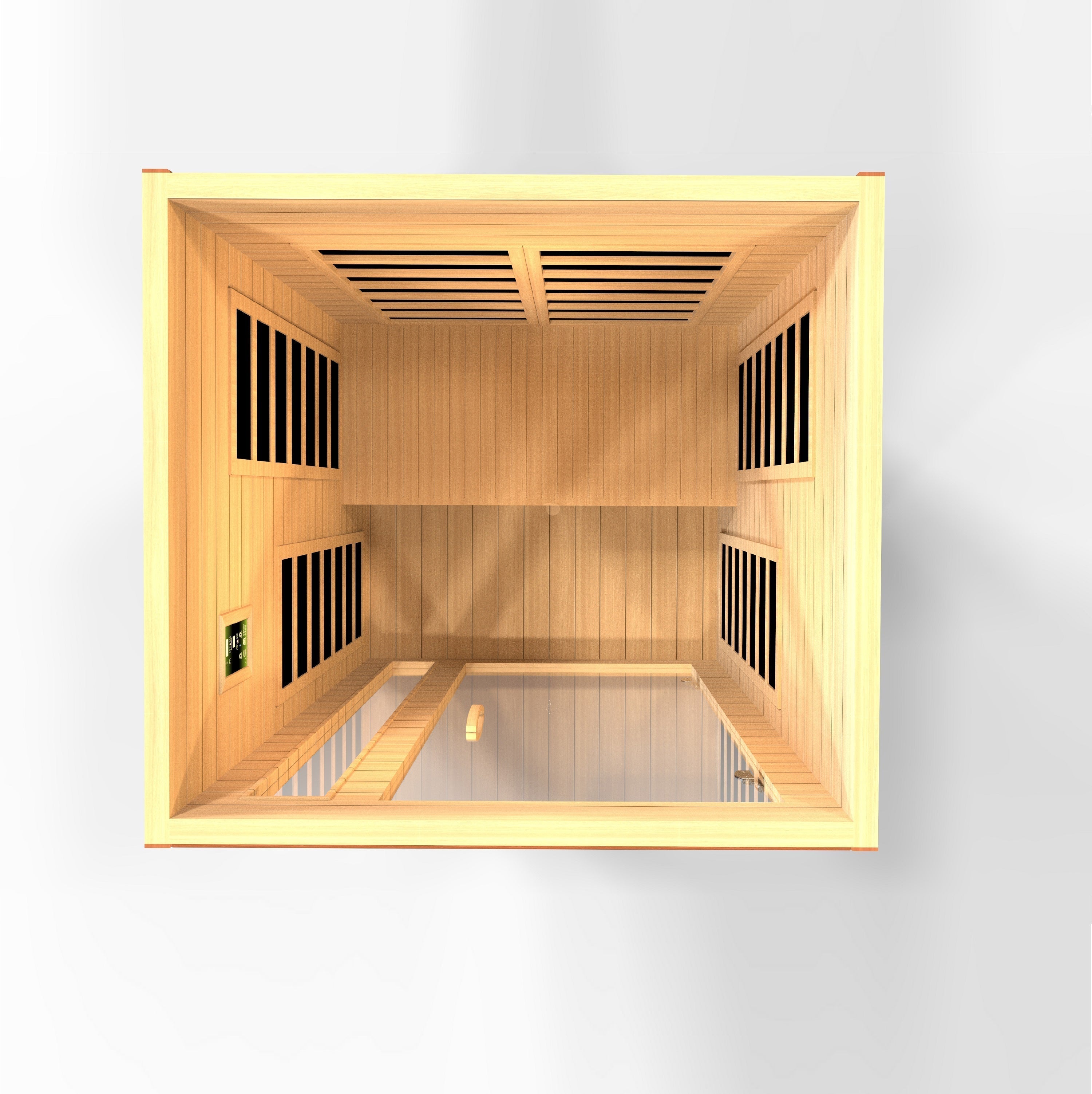 Dynamic Cordoba 2-Person Low EMF FAR Infrared Sauna Chromotherapy Red Light Golden Designs Inc