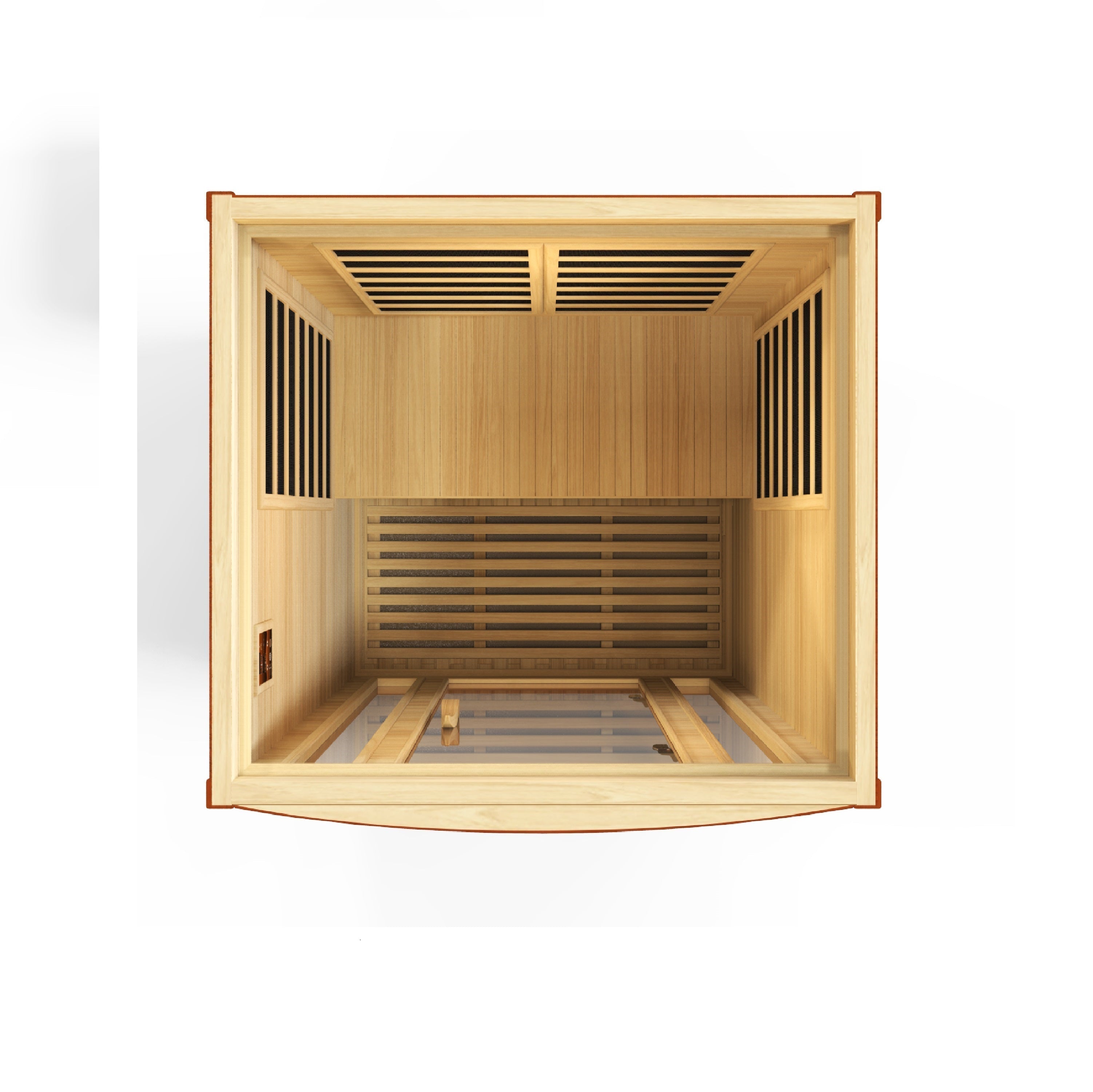 Dynamic San Marino 2-Person Low EMF Far Infrared Sauna: Chromotherapy, Bluetooth, Hemlock Golden Designs Inc