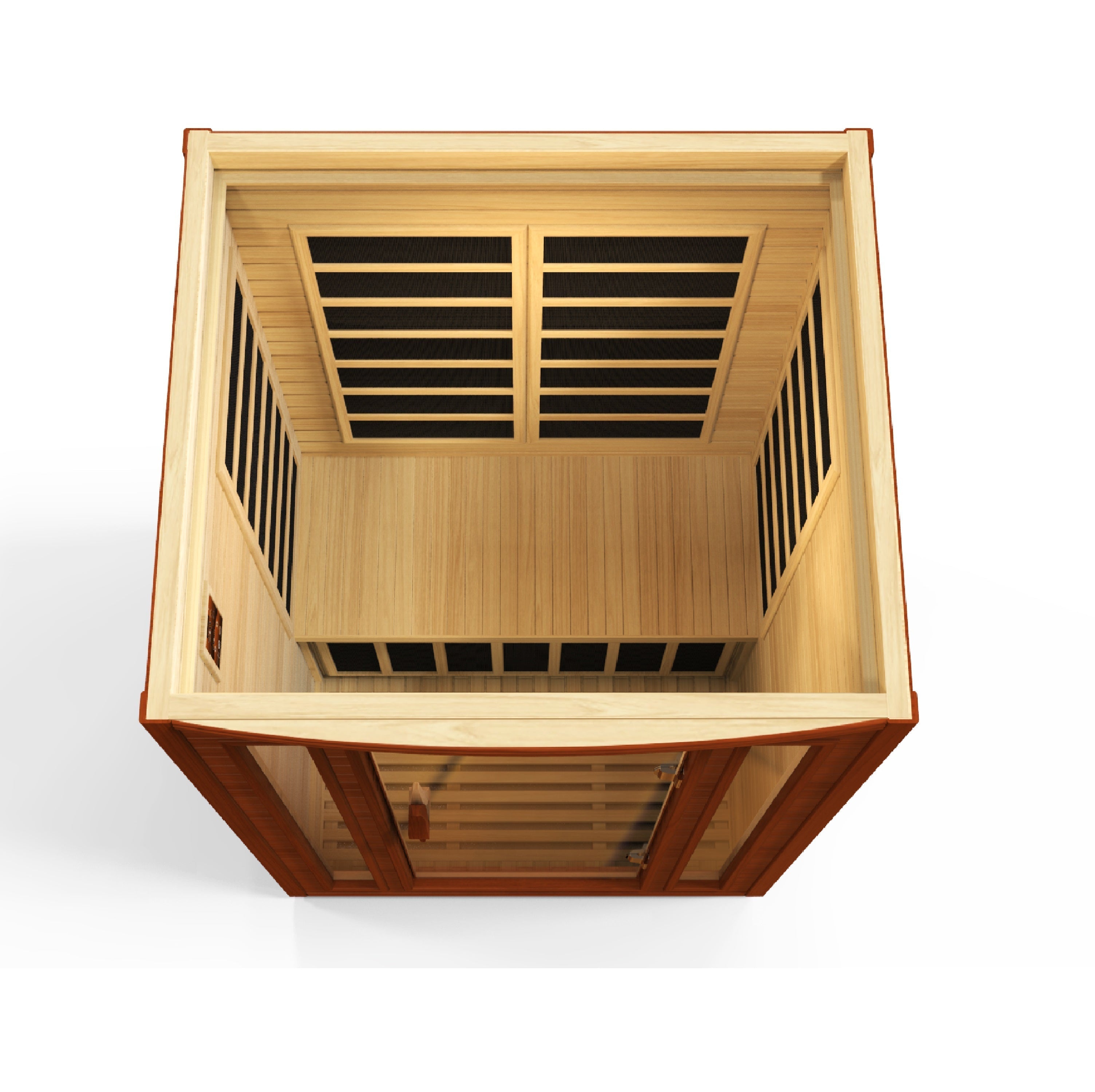 Dynamic San Marino 2-Person Low EMF Far Infrared Sauna: Chromotherapy, Bluetooth, Hemlock Golden Designs Inc