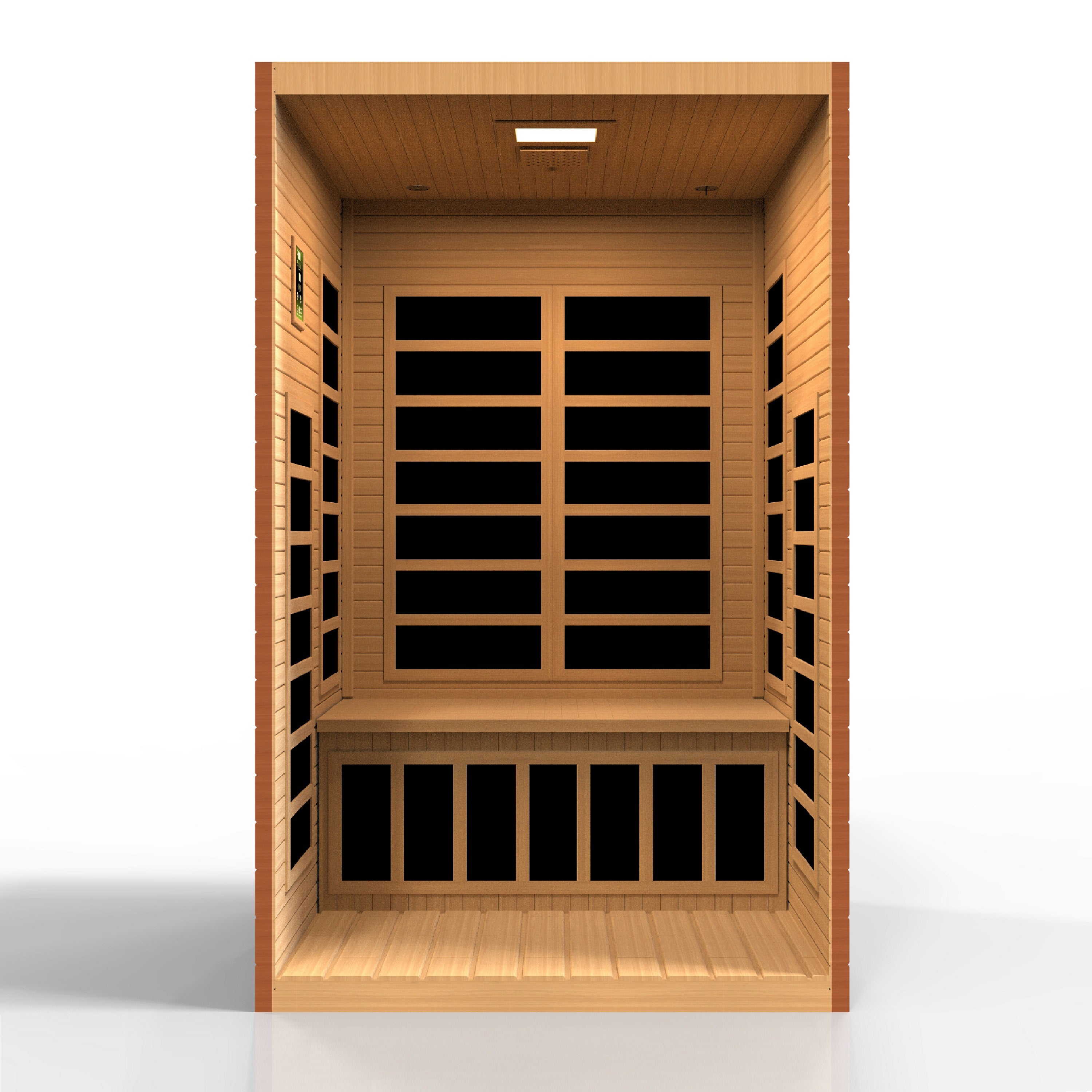 Dynamic Santiago 2-Person Ultra Low EMF FAR Infrared Sauna, Chromotherapy, Red Light Golden Designs Inc