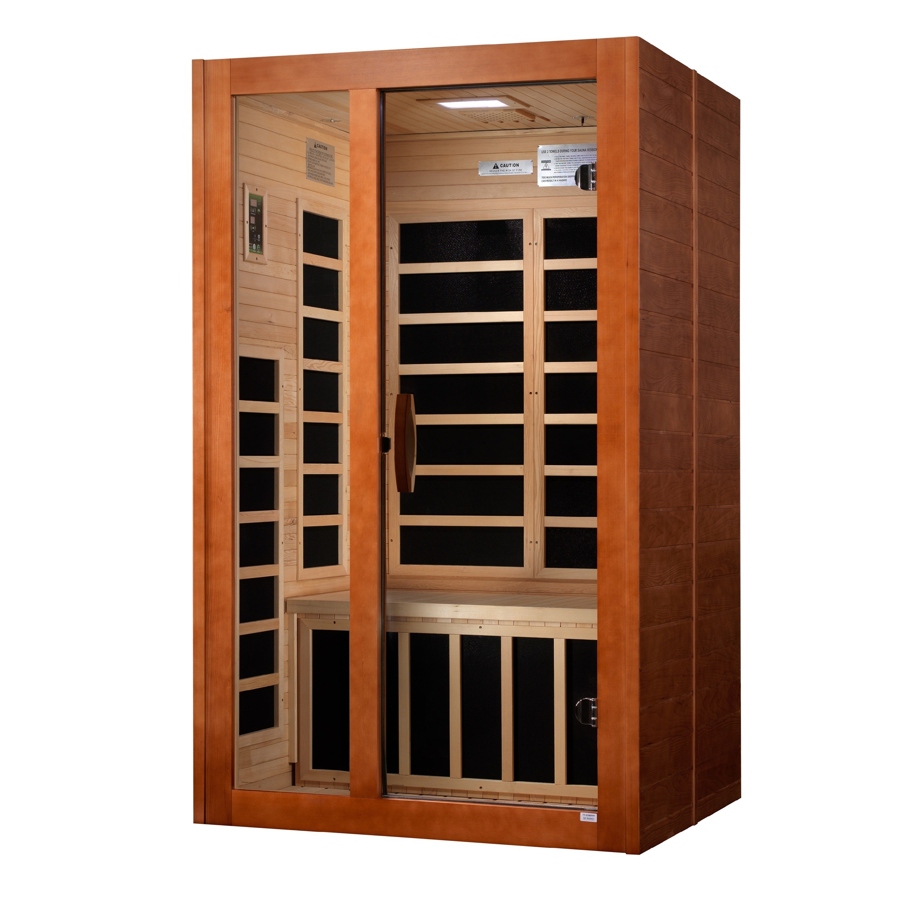 Dynamic Santiago 2-Person Ultra Low EMF FAR Infrared Sauna, Chromotherapy, Red Light Golden Designs Inc