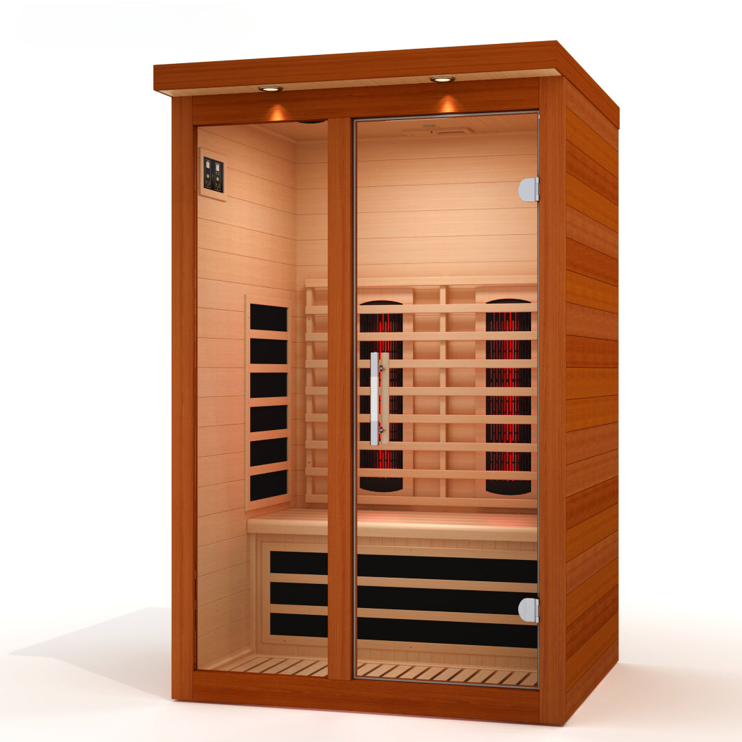 Dynamic Llumeneres 2-Person Full Spectrum Zero EMF FAR IR Sauna for Home Golden Designs Inc (NA)