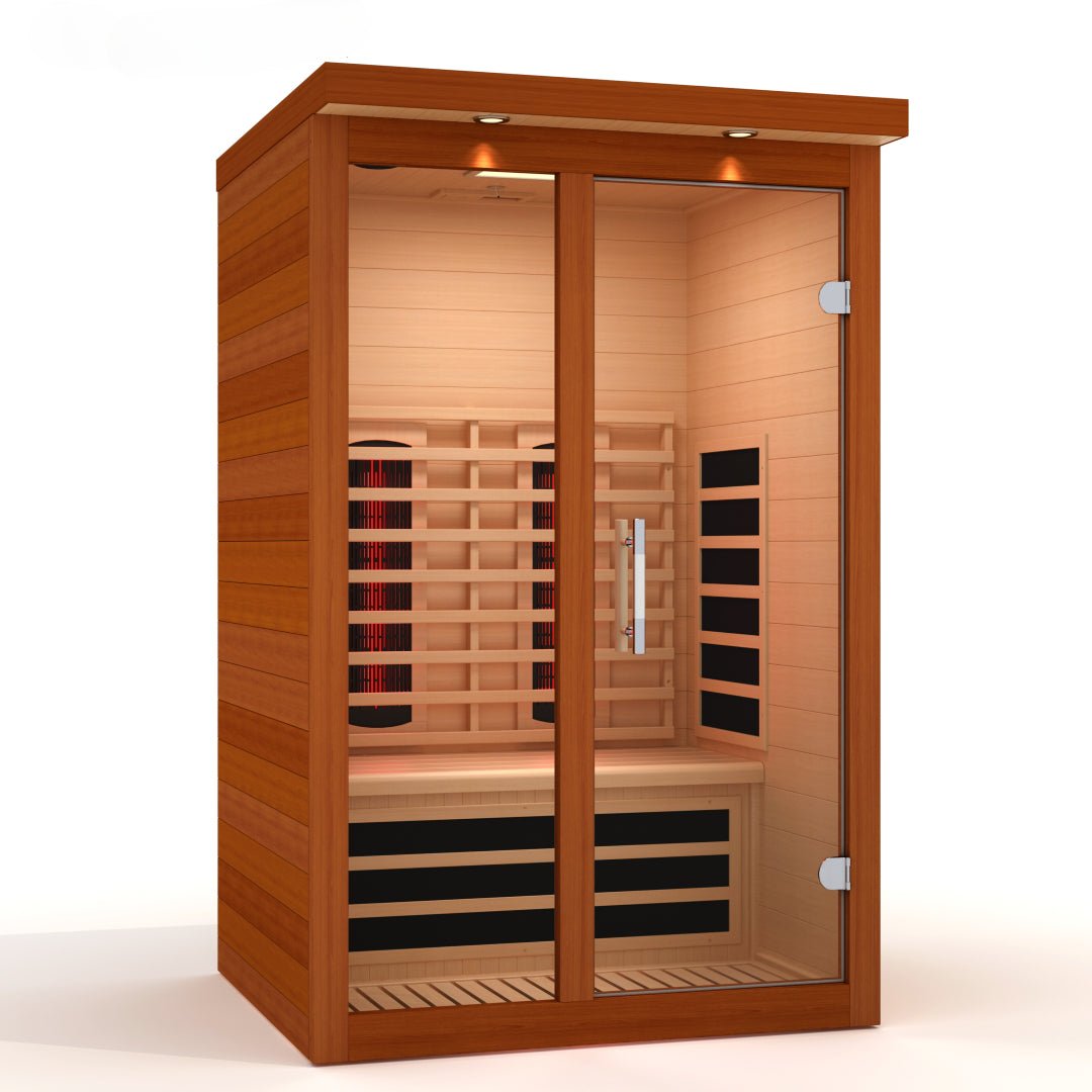 Dynamic Llumeneres 2-Person Full Spectrum Zero EMF FAR IR Sauna for Home Golden Designs Inc (NA)