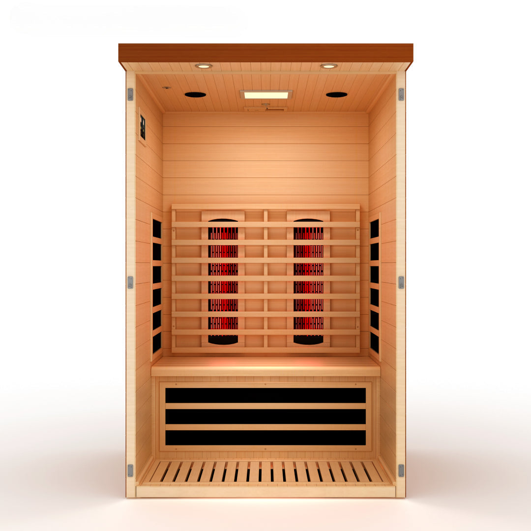Dynamic Llumeneres 2-Person Full Spectrum Zero EMF FAR IR Sauna for Home Golden Designs Inc (NA)