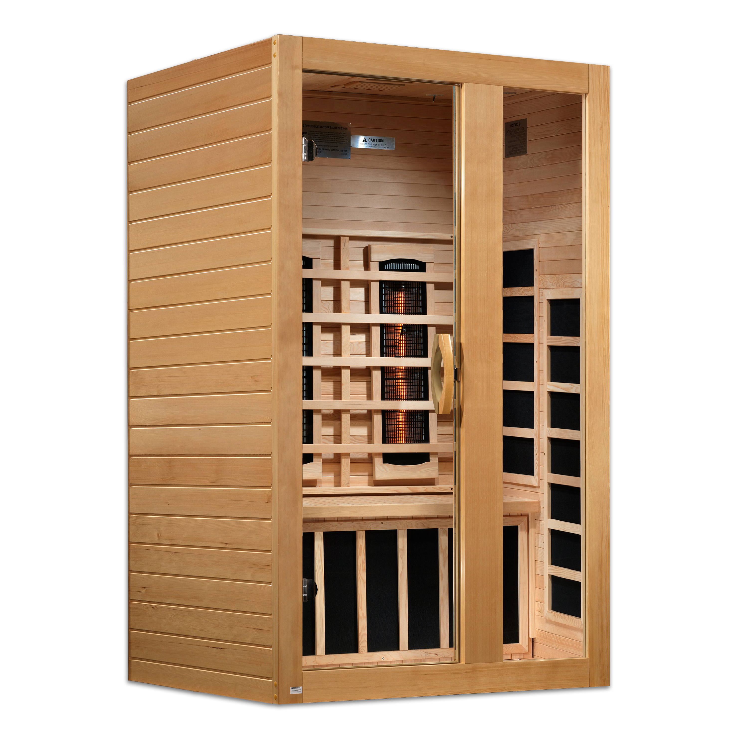 Dynamic Serena 2-Person Full Spectrum Infrared Hemlock Sauna with Chromotherapy Golden Designs Inc (NA)