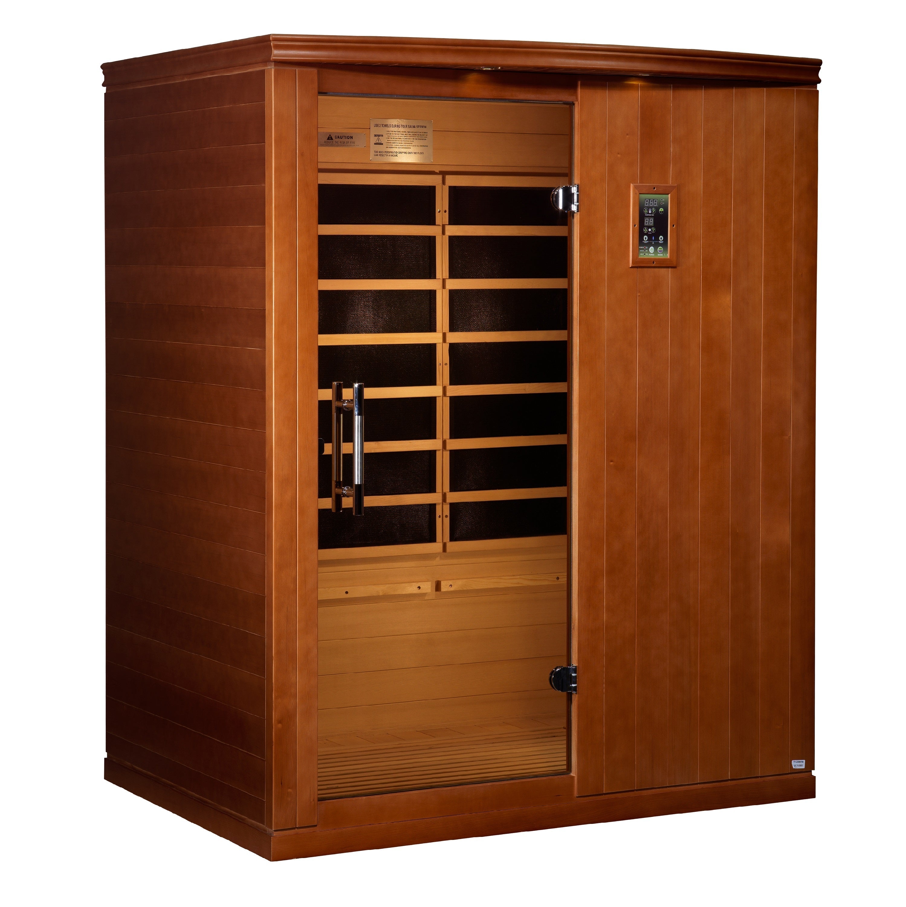 Dynamic Madrid Elite 3-Person Ultra Low EMF FAR Infrared Sauna with Red Light Golden Designs Inc (NA)