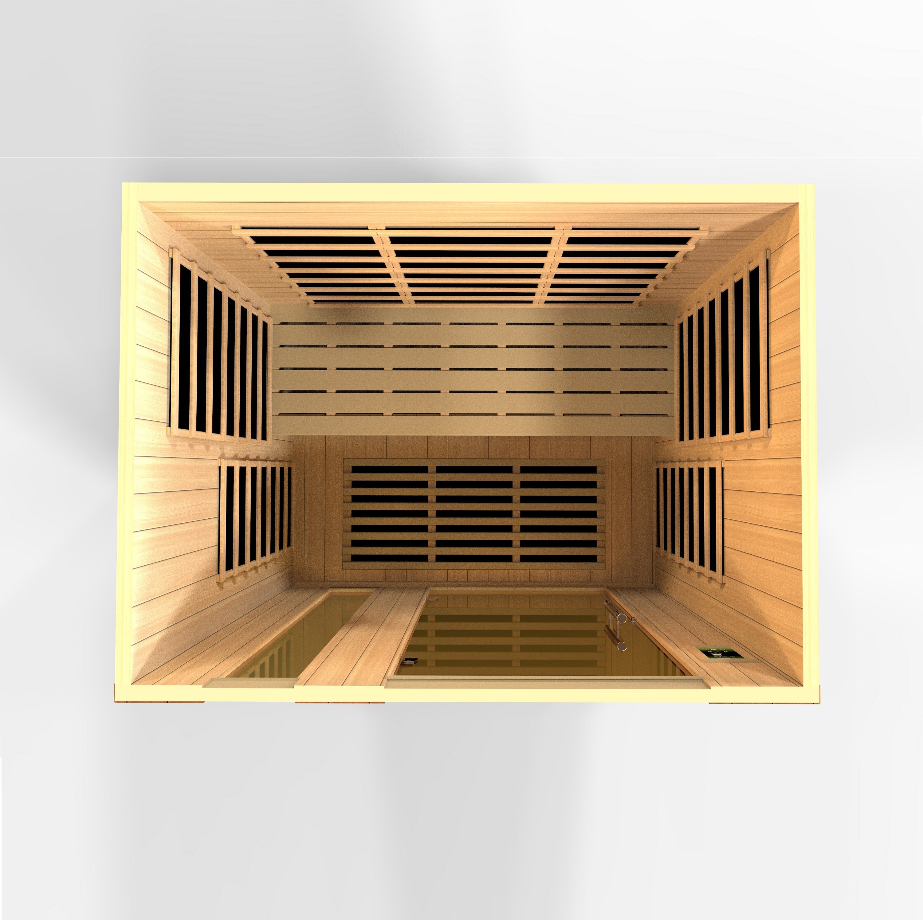 Dynamic Lugano 3-Person Ultra Low EMF FAR Infrared Sauna with Chromotherapy & Red Light Golden Designs Inc