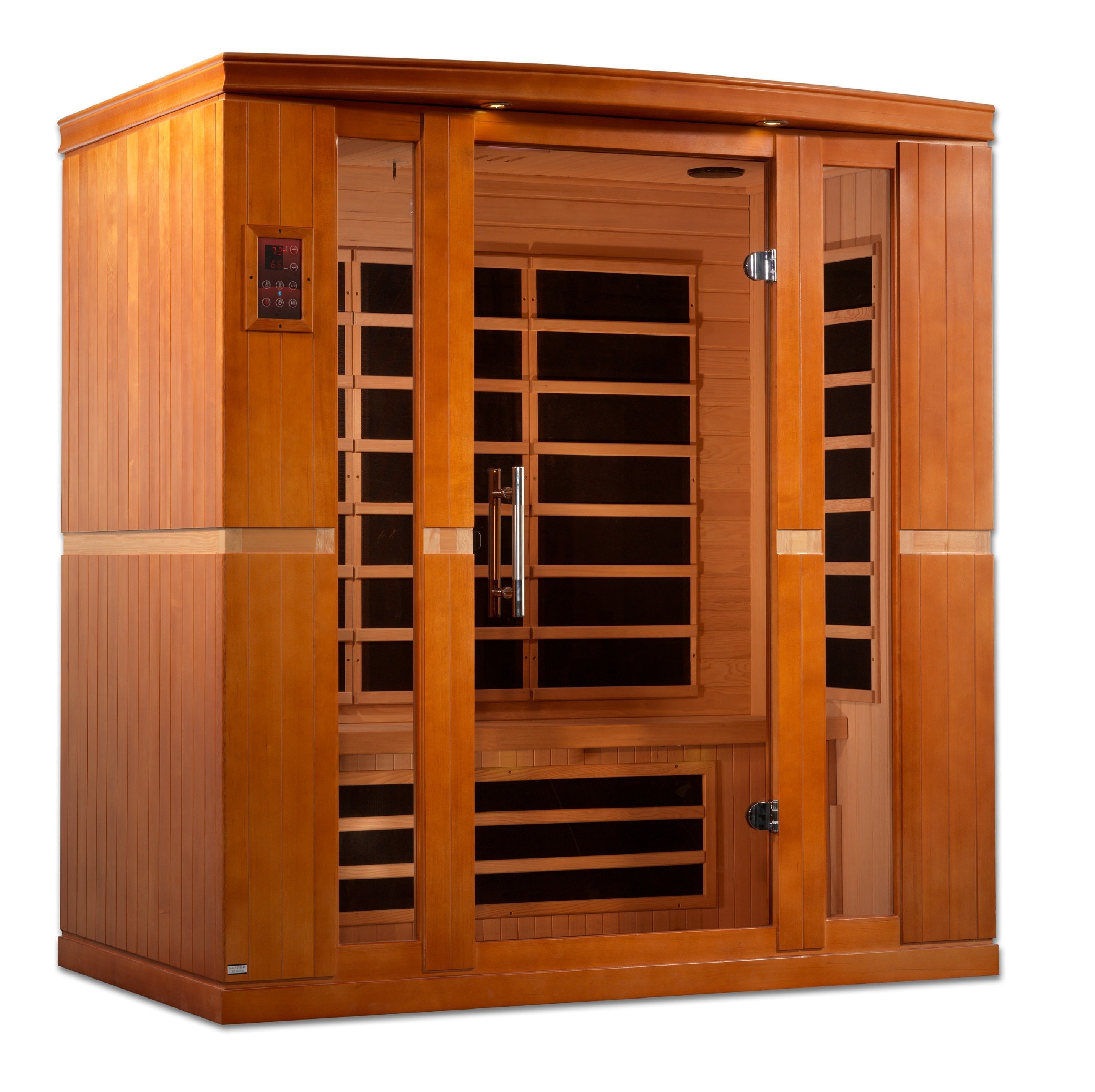 Dynamic Bergamo 4-Person Low EMF Far Infrared Sauna, Chromotherapy Red Light Golden Designs Inc