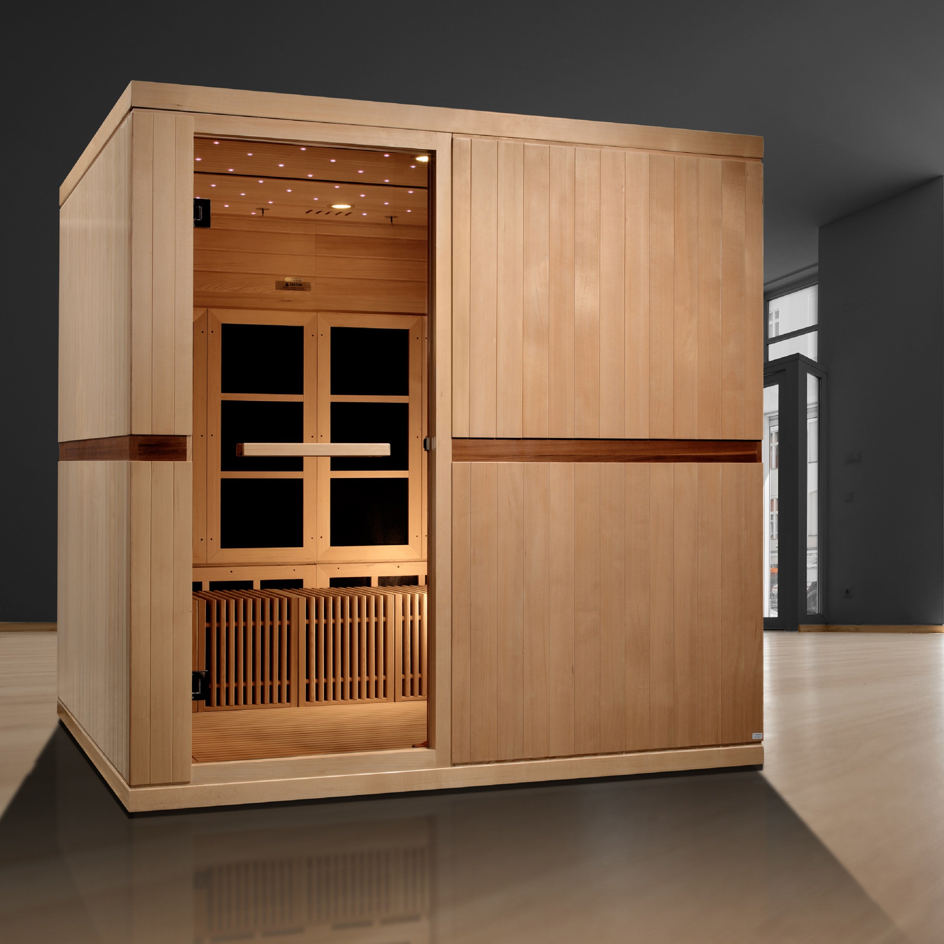 Golden Designs Catalonia 8-Person Near Zero EMF Far Infrared Sauna Yoga Studio Golden Designs Inc