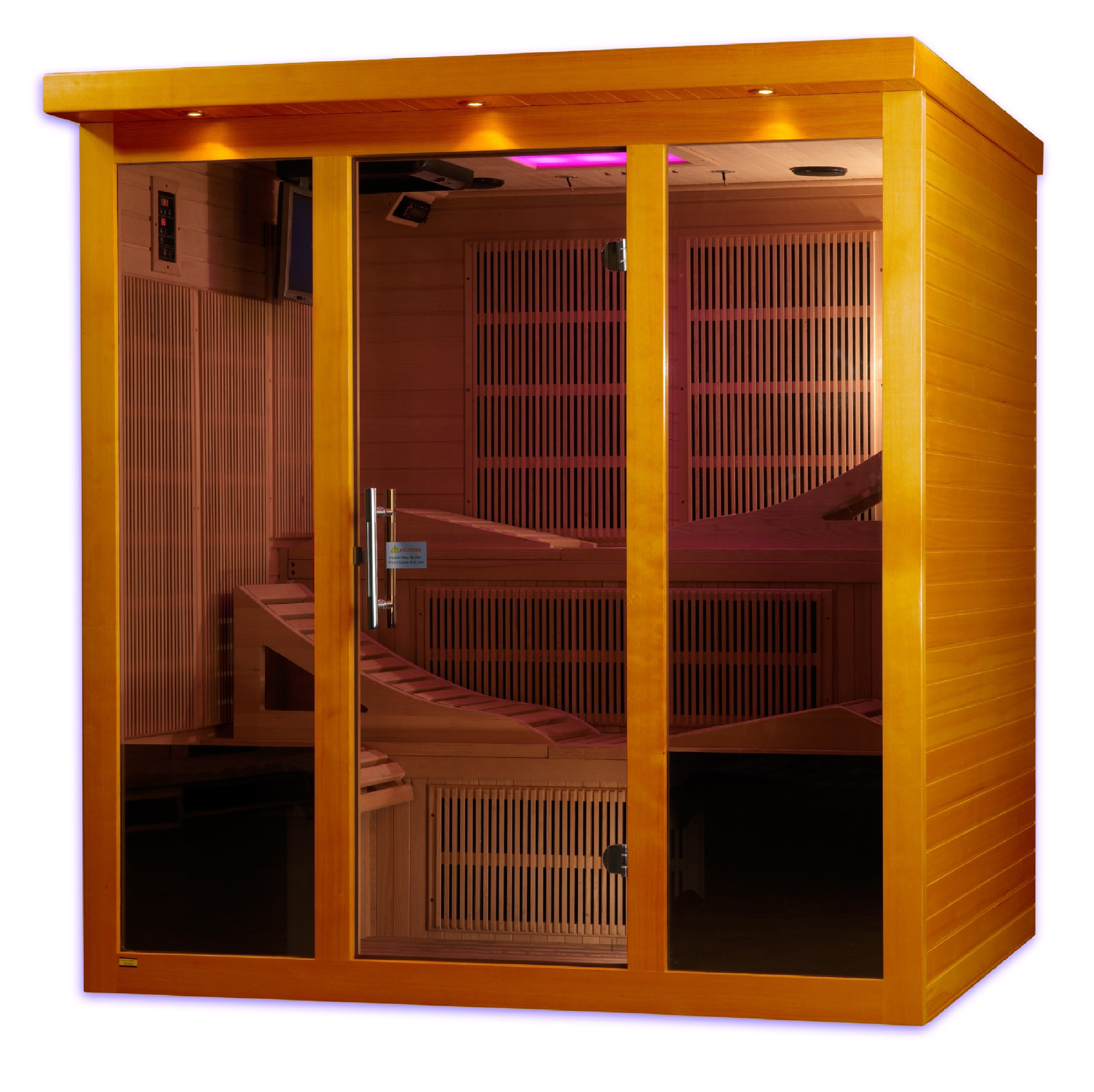 Dynamic Monaco 6-Person Ultra Low EMF Far Infrared Sauna with Chromotherapy Golden Designs Inc