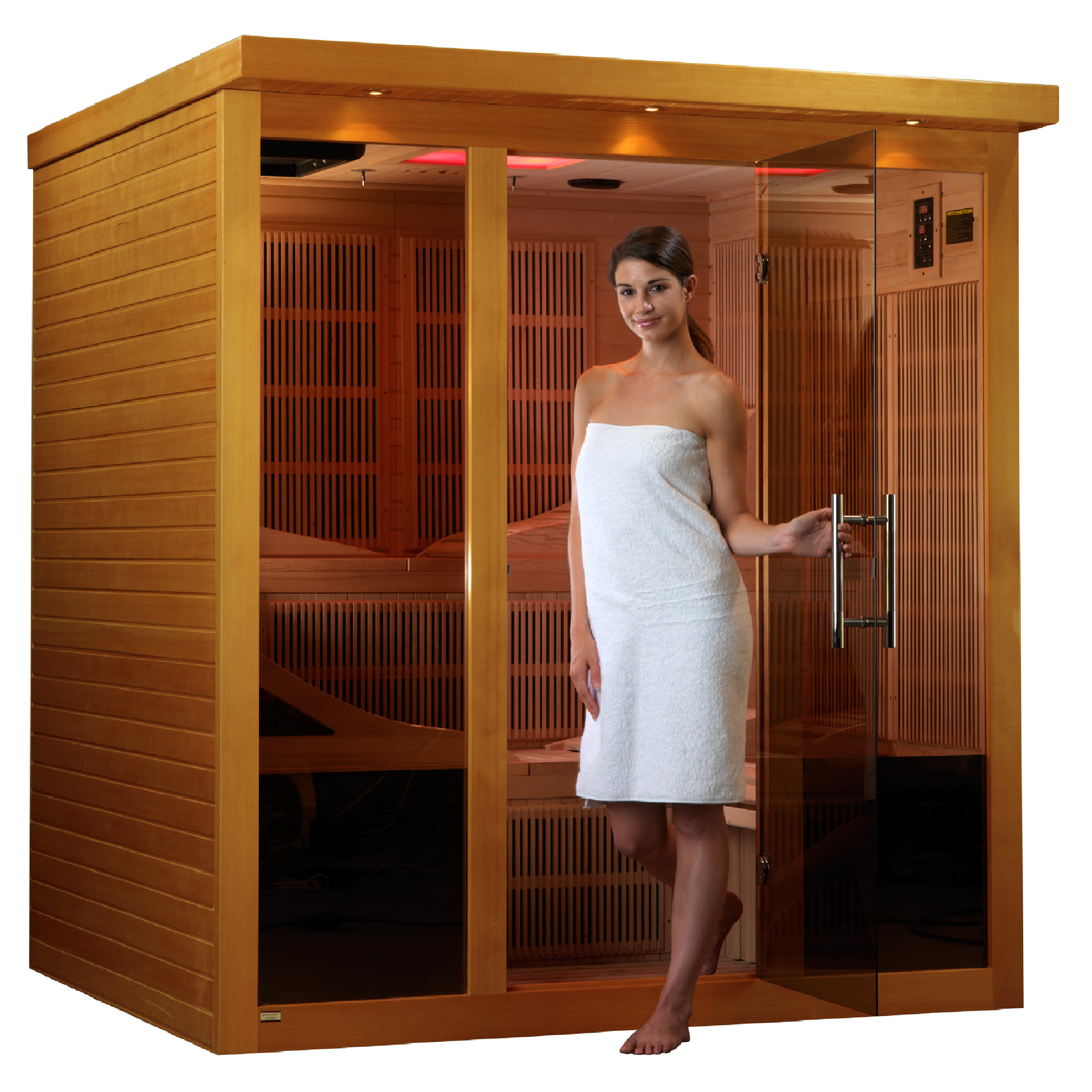 Dynamic Monaco 6-Person Ultra Low EMF Far Infrared Sauna with Chromotherapy Golden Designs Inc