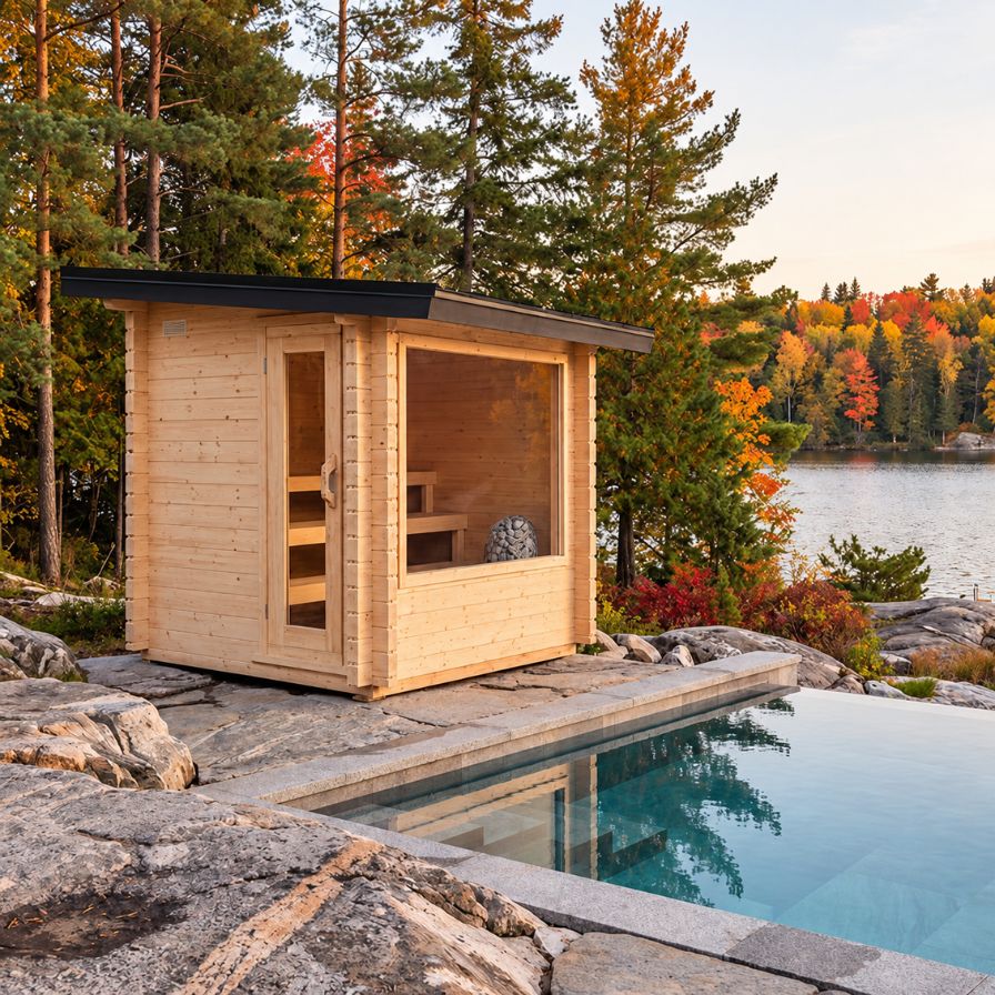 Dundalk Canadian Timber Avalon Outdoor Sauna White Cedar Retreat