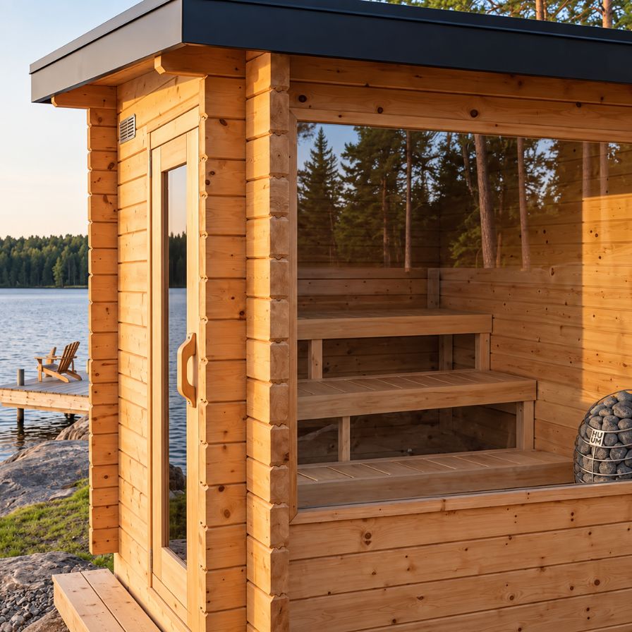 Dundalk Canadian Timber Avalon Outdoor Sauna White Cedar Retreat